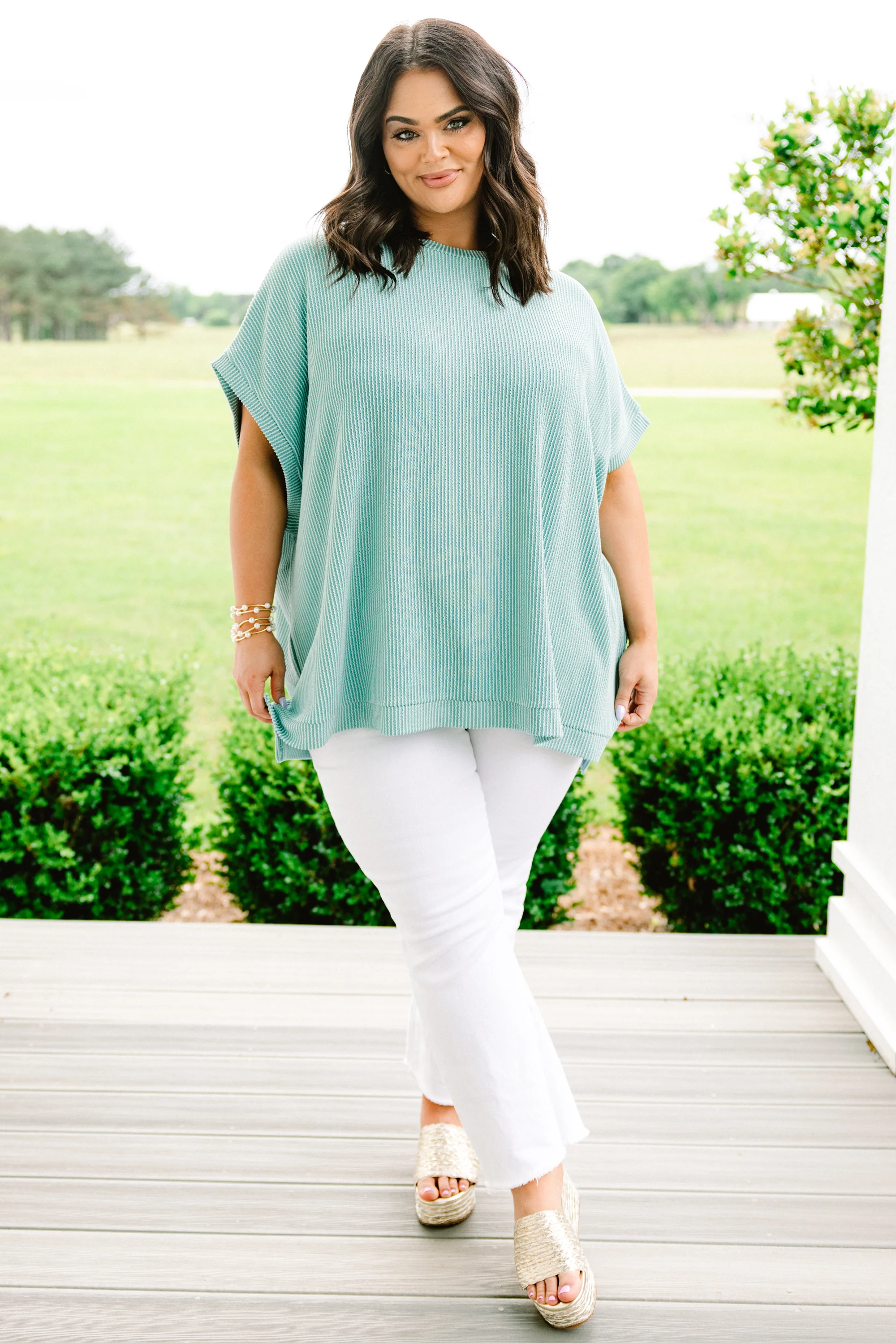 All About Knits Top, Turquoise - Giverhouse