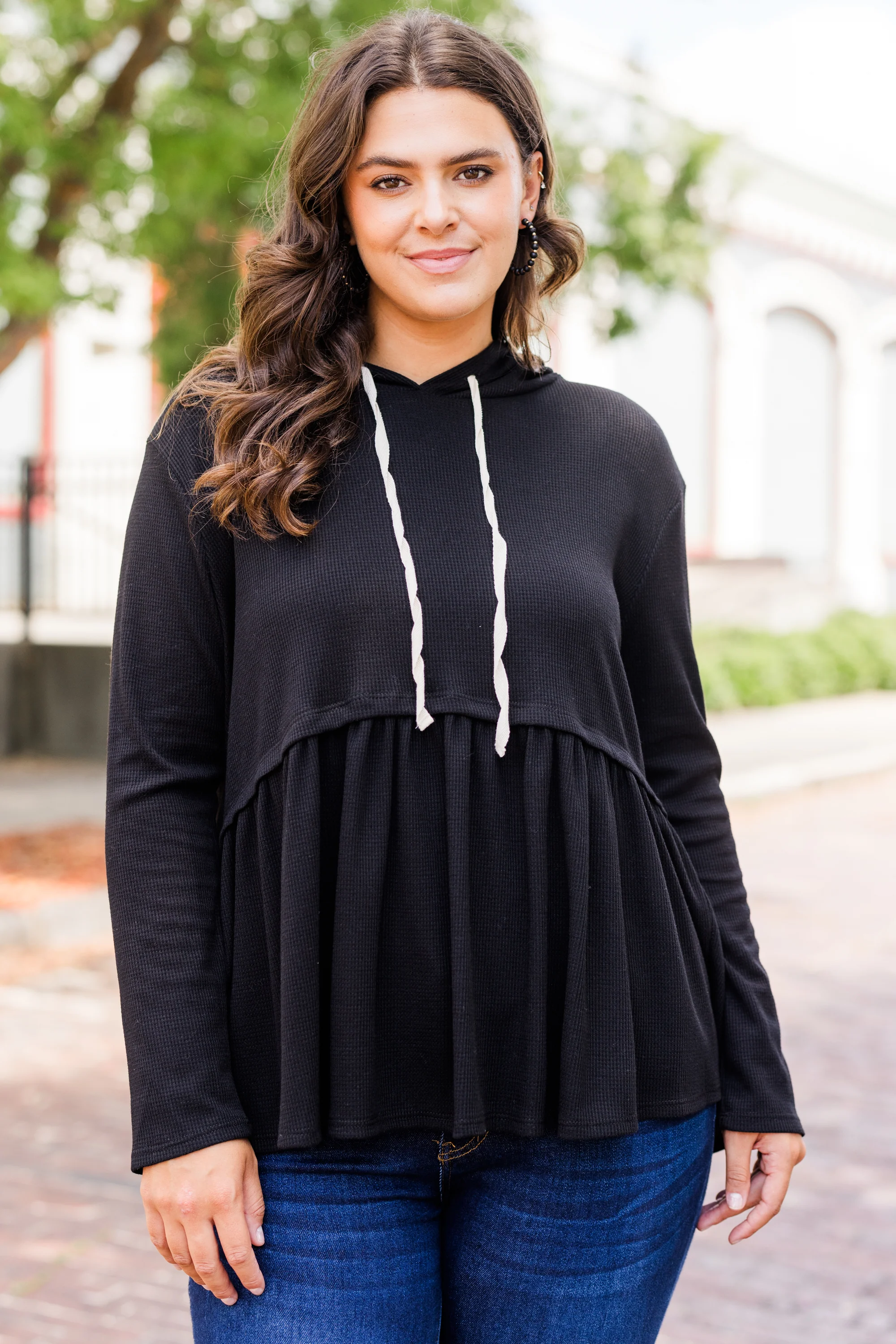 Cozy Geo Hoodie, Black - Giverhouse