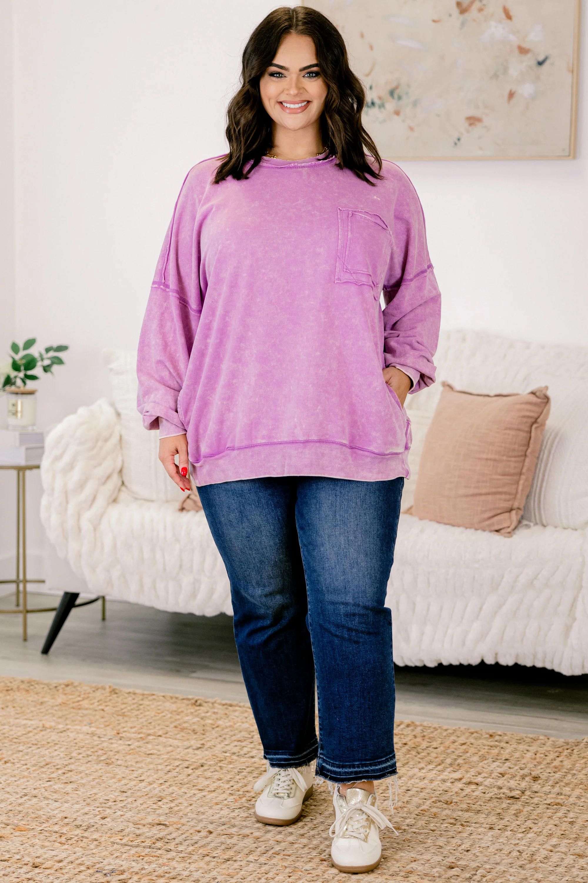 Staying Positive Top, Bright Violet - Giverhouse