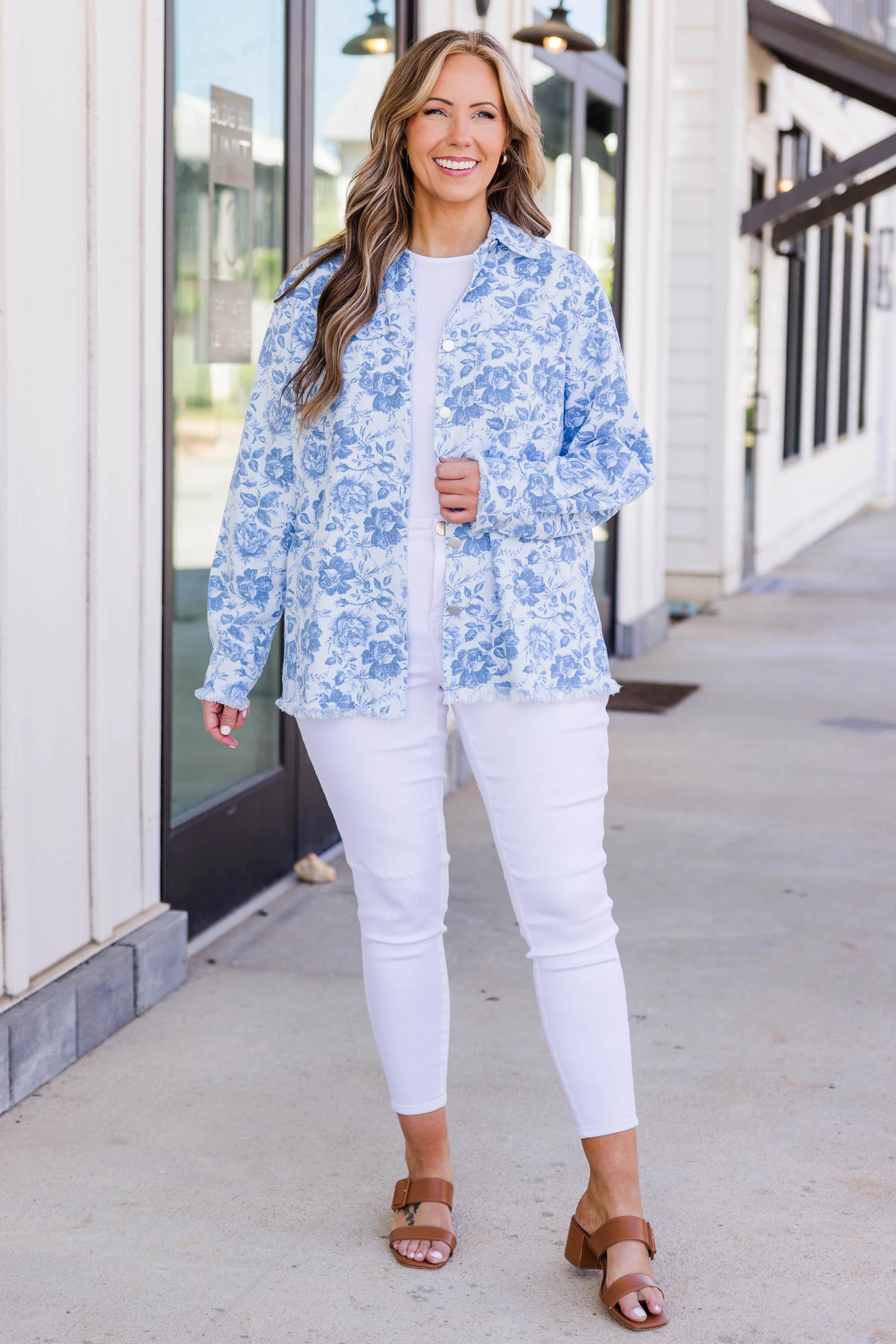 Rising Rose Jacket, Denim - Giverhouse