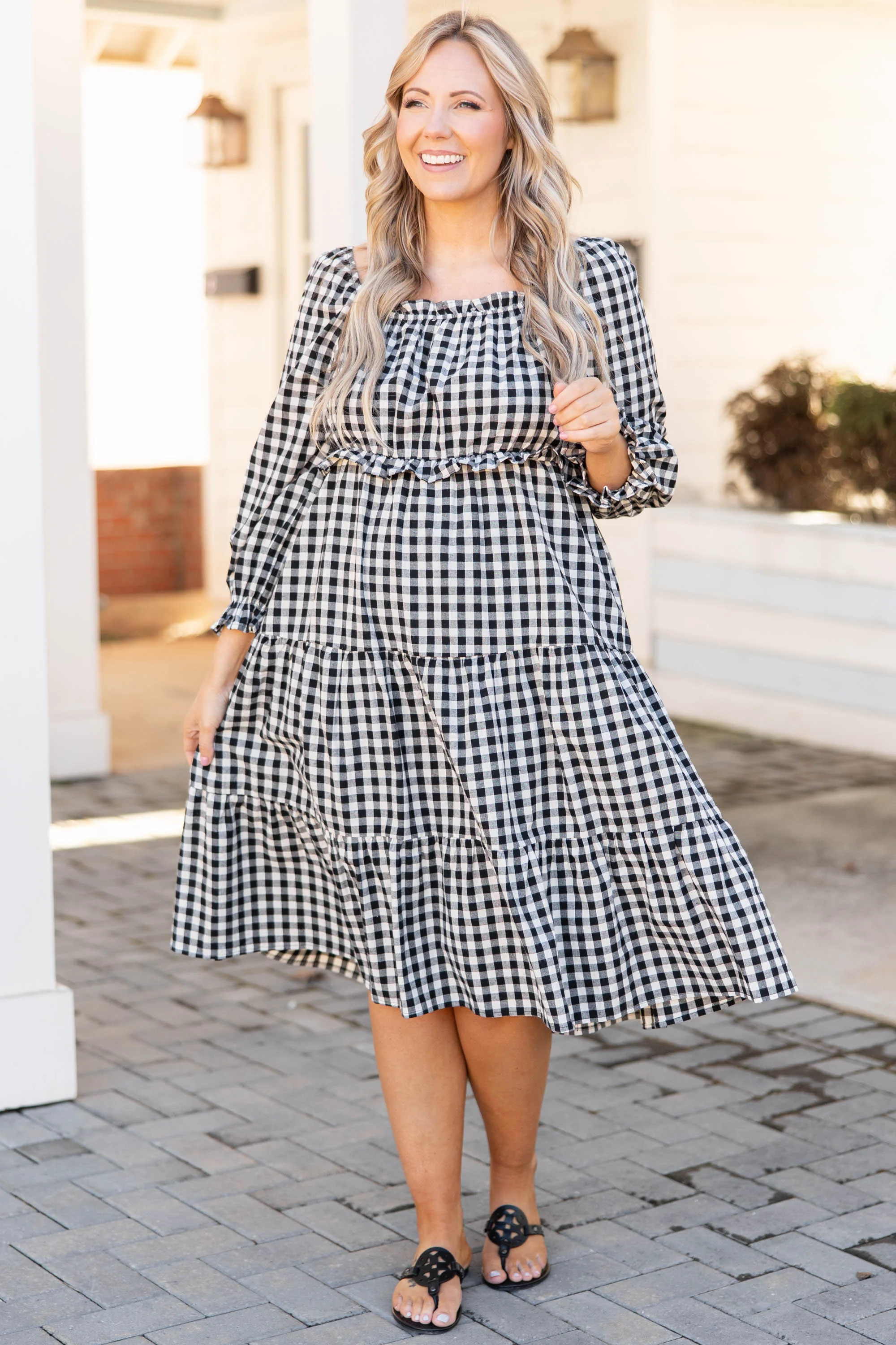 Afternoon Picnics Dress, Black - Giverhouse