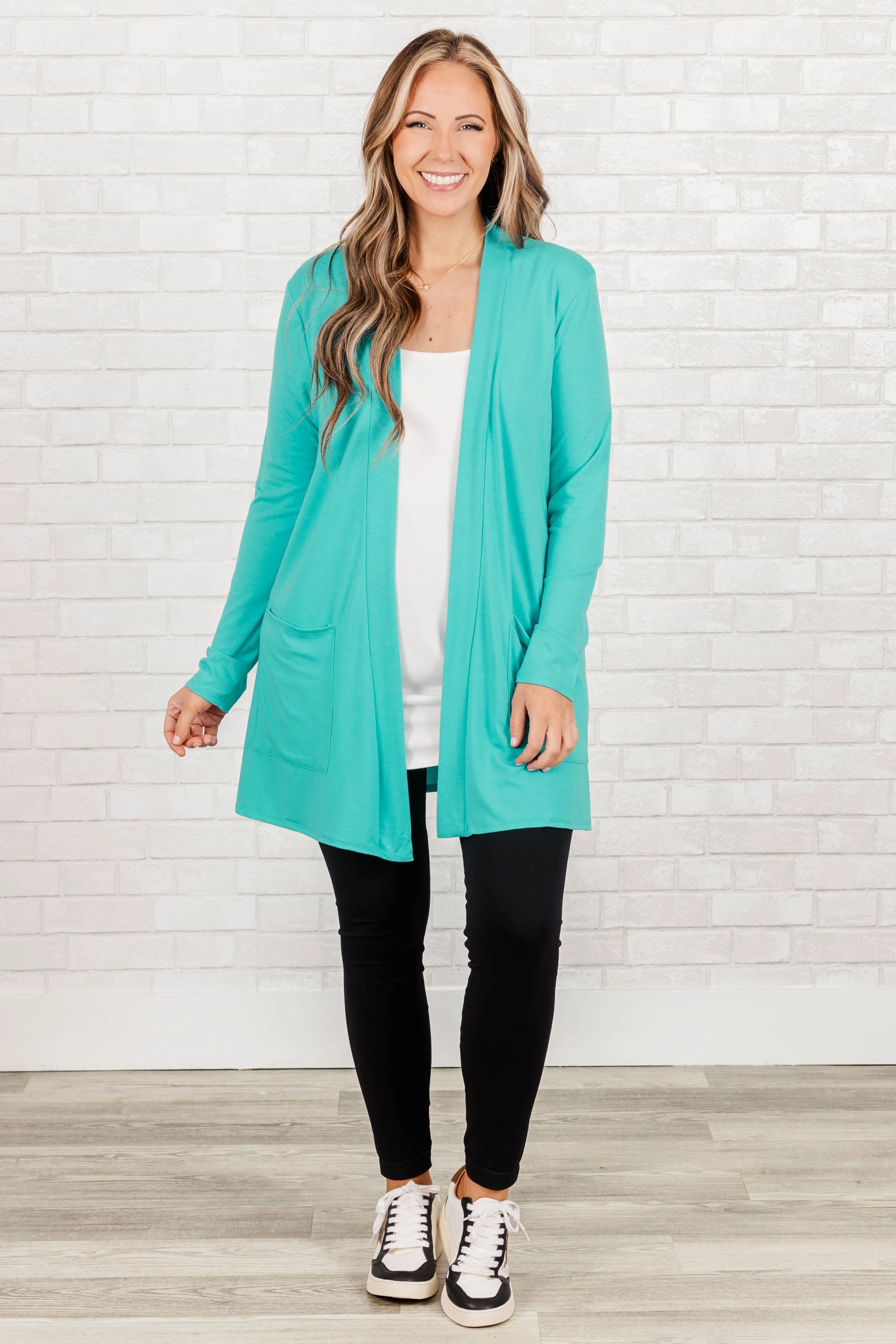 Kindness And Compassion Cardigan, Dusty Teal - Giverhouse