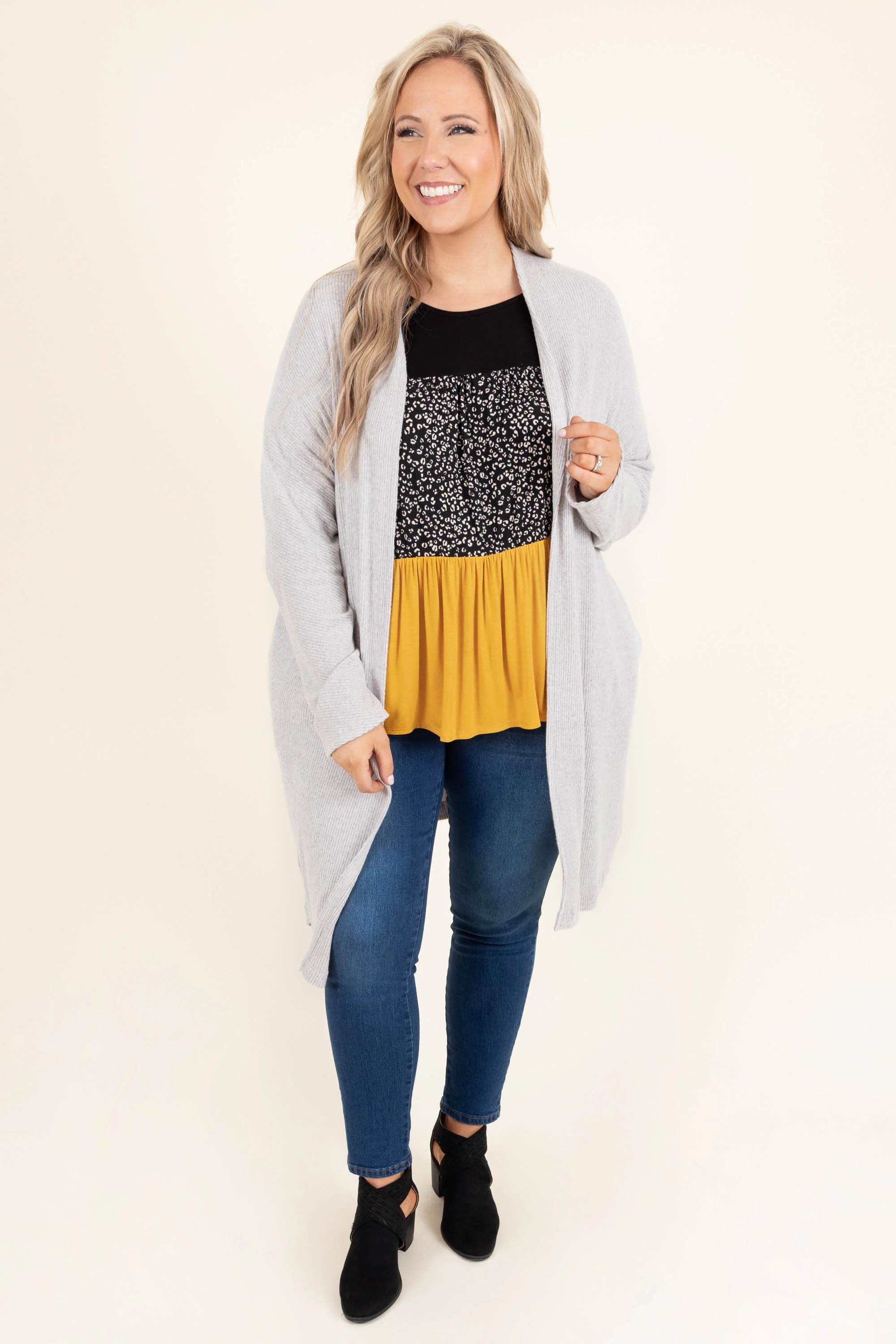Ask For Anything Cardigan, Heather Grey - Giverhouse
