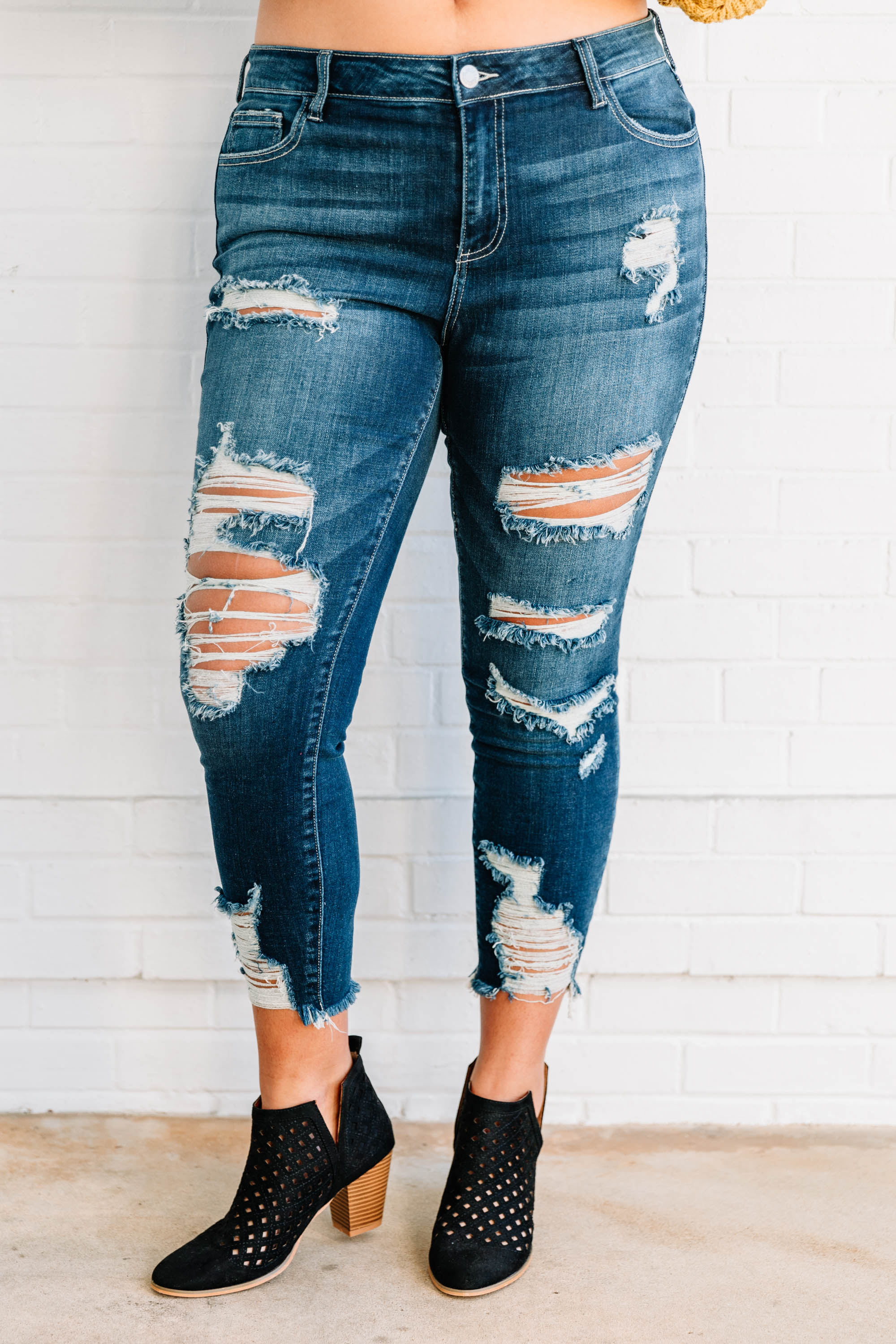 Can't Say Goodbye Skinny Jeans, Dark Wash - Giverhouse