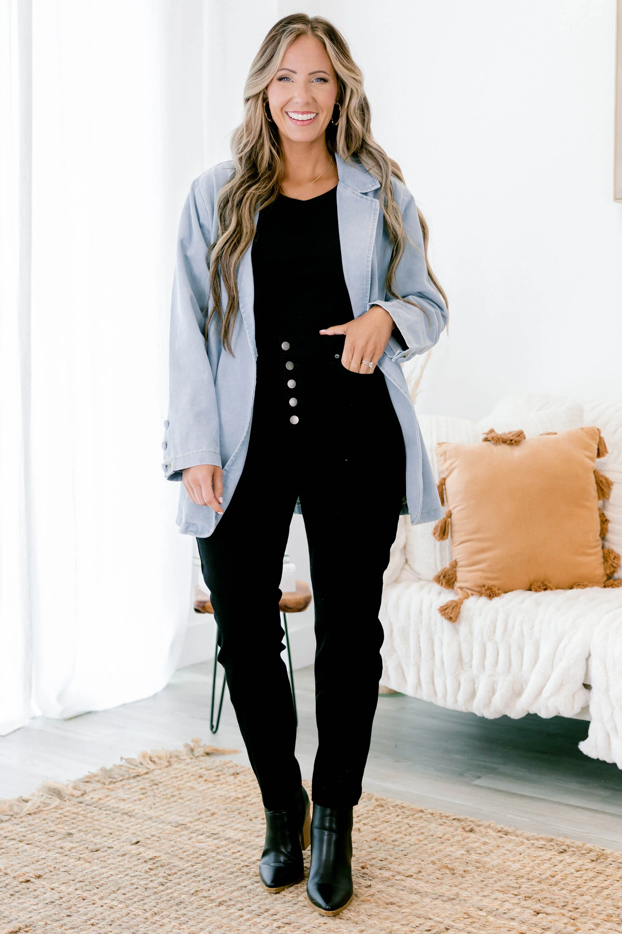 Pure Joy Blazer, Blue - Giverhouse