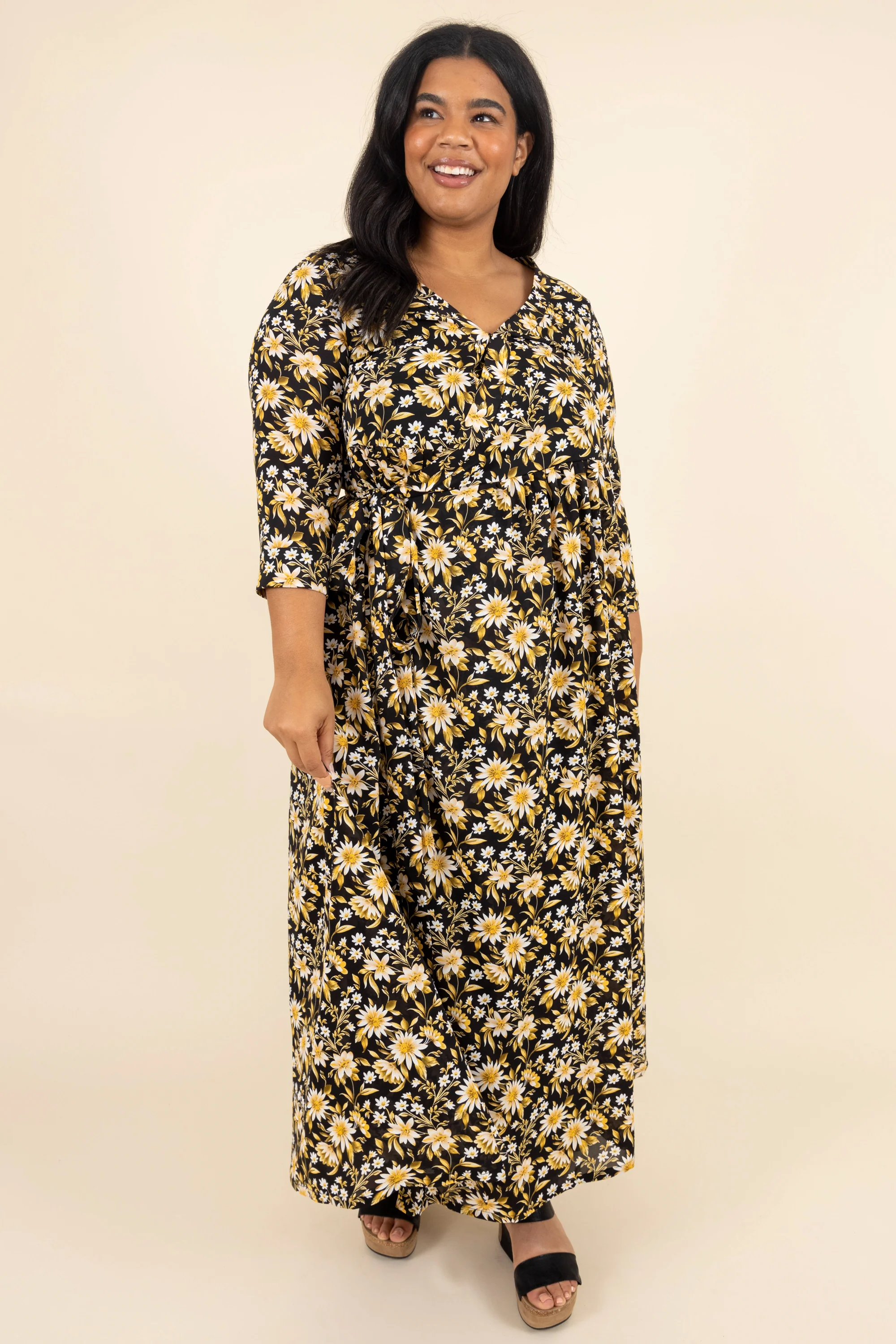 Jump With Me Dress, Black-Yellow - Giverhouse