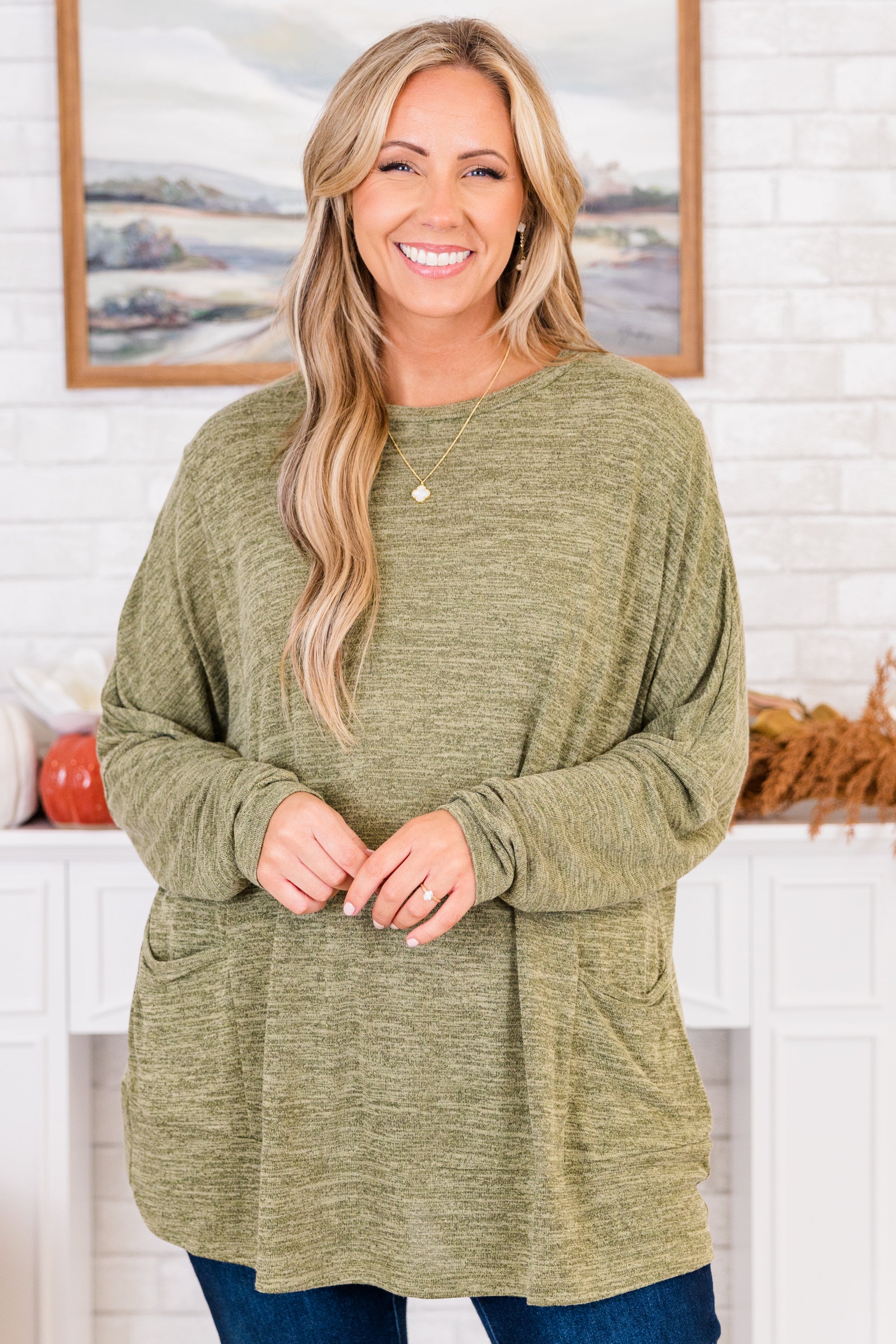 Crisp Autumn Air Tunic, Olive - Giverhouse