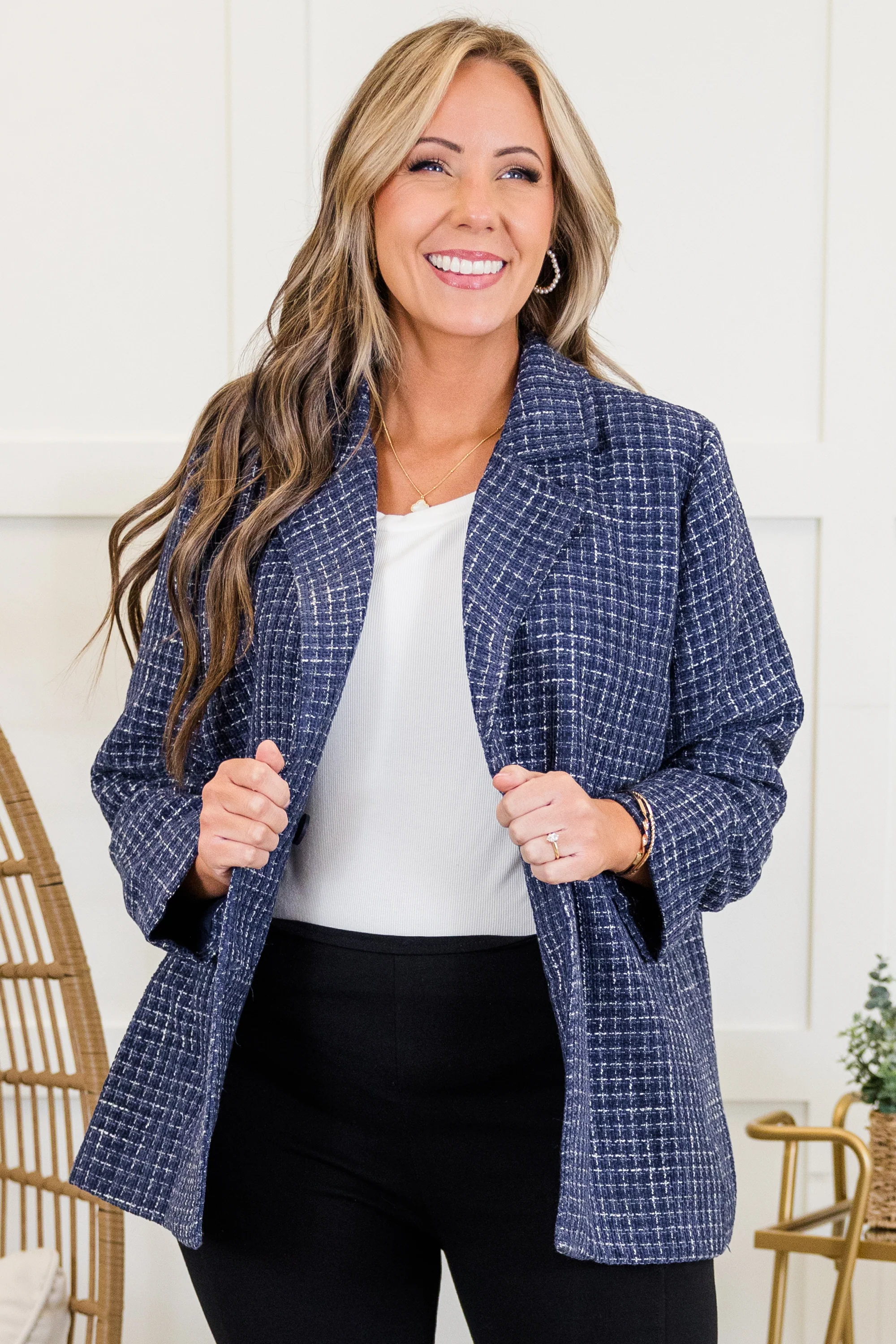 On My Way To Business Jacket, Navy - Giverhouse