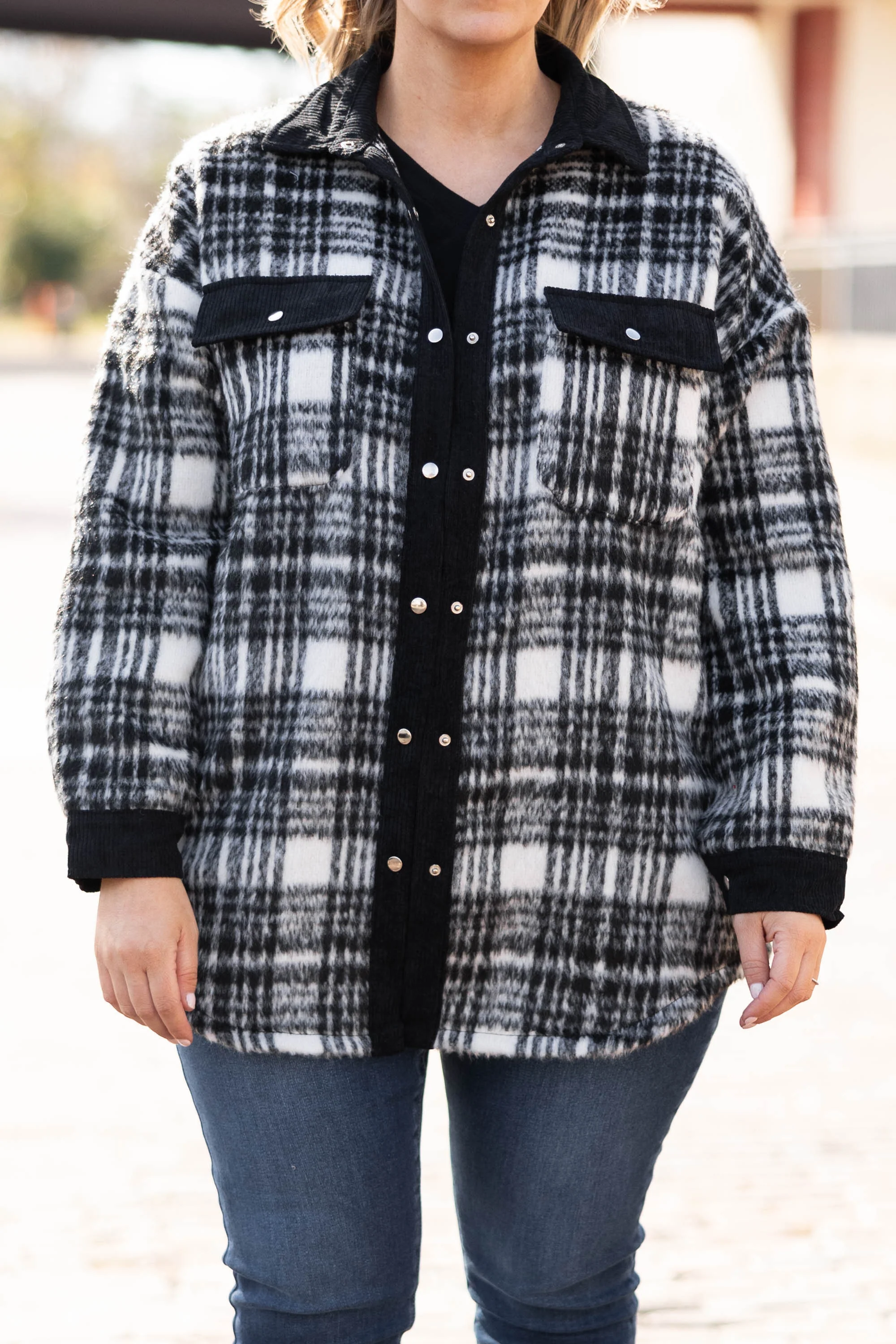 Staying Next To You Shacket, Black - Giverhouse