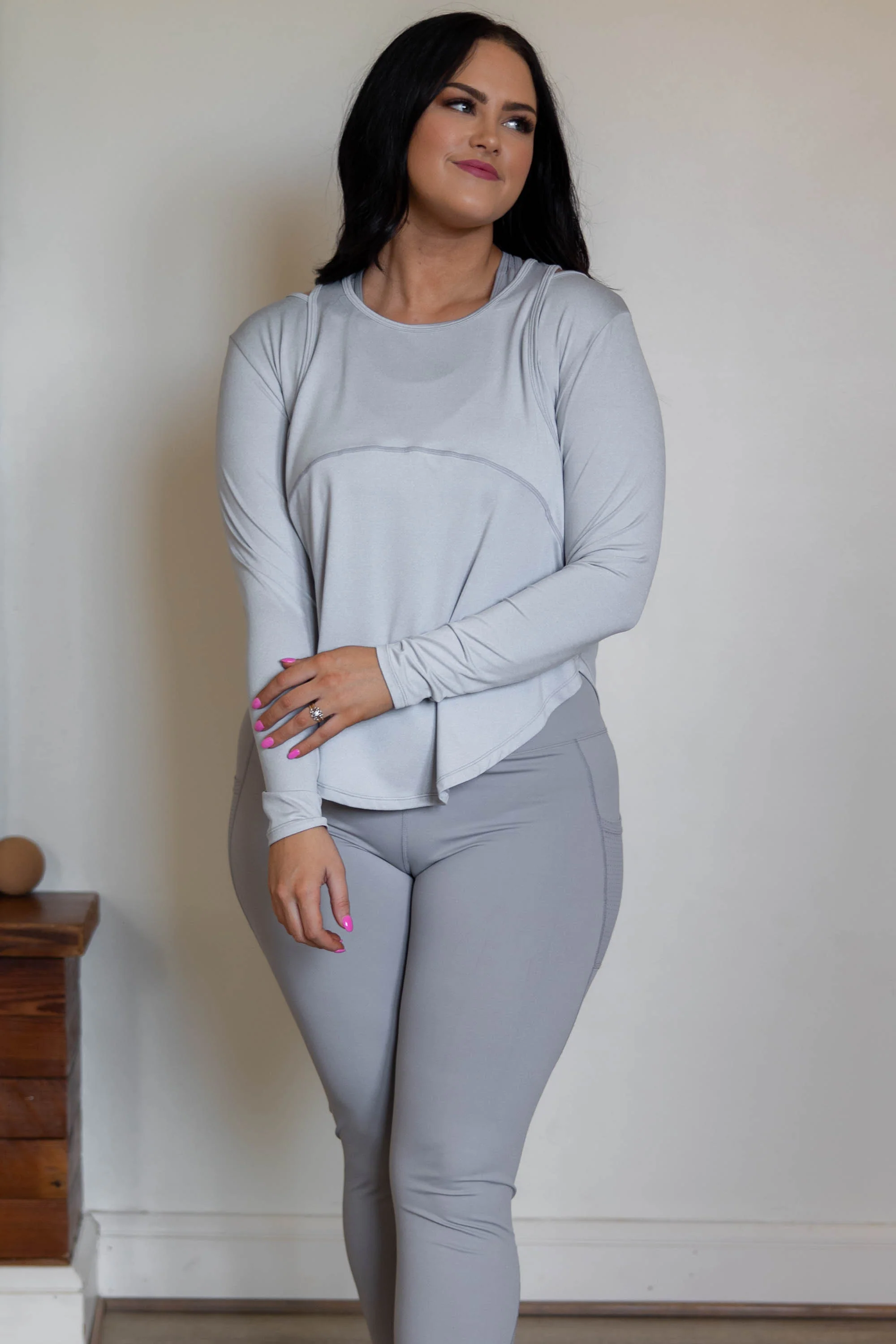 Seizing The Day Active Top, Slate - Giverhouse