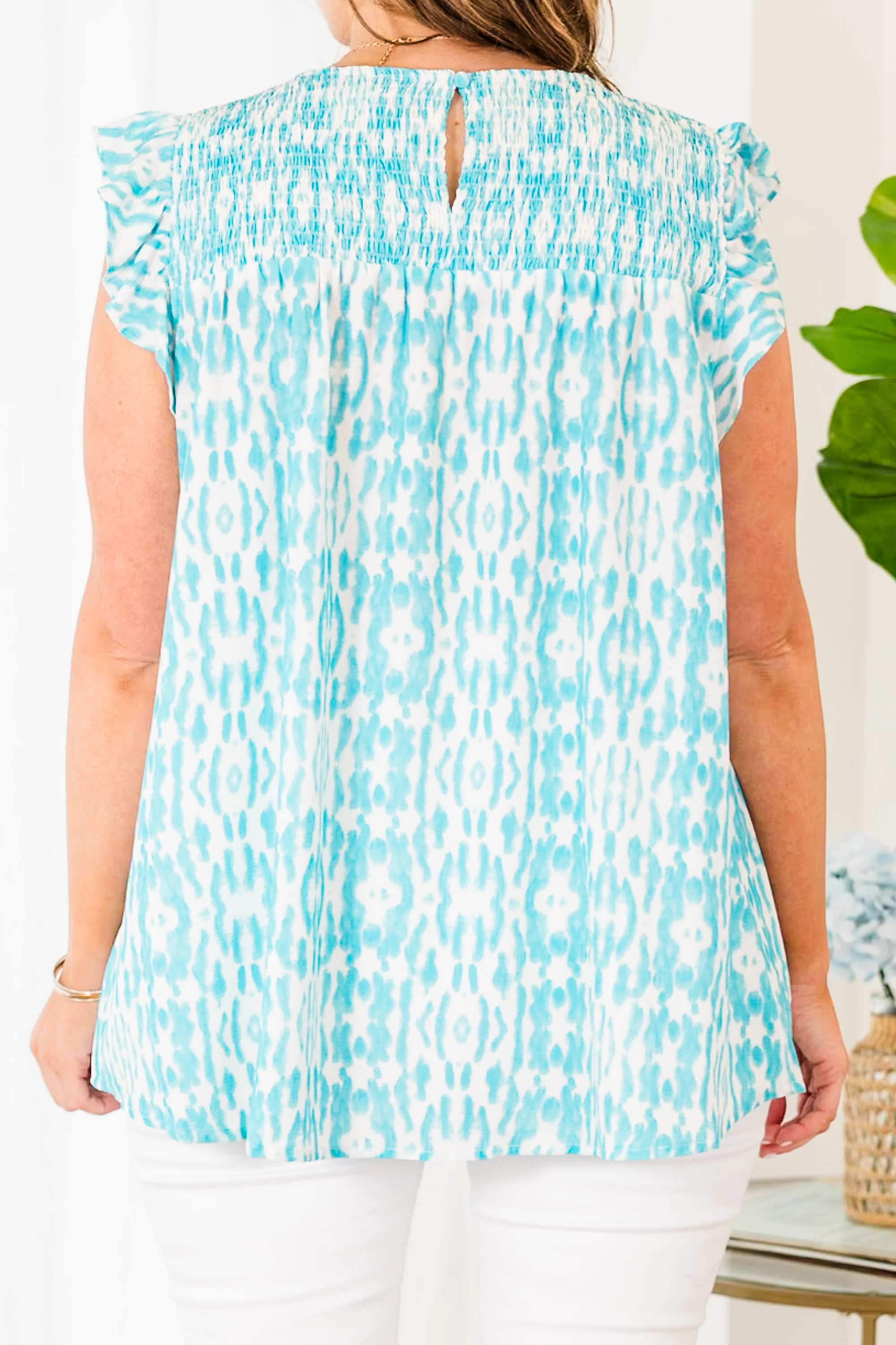 Primavera Top, Aqua - Giverhouse