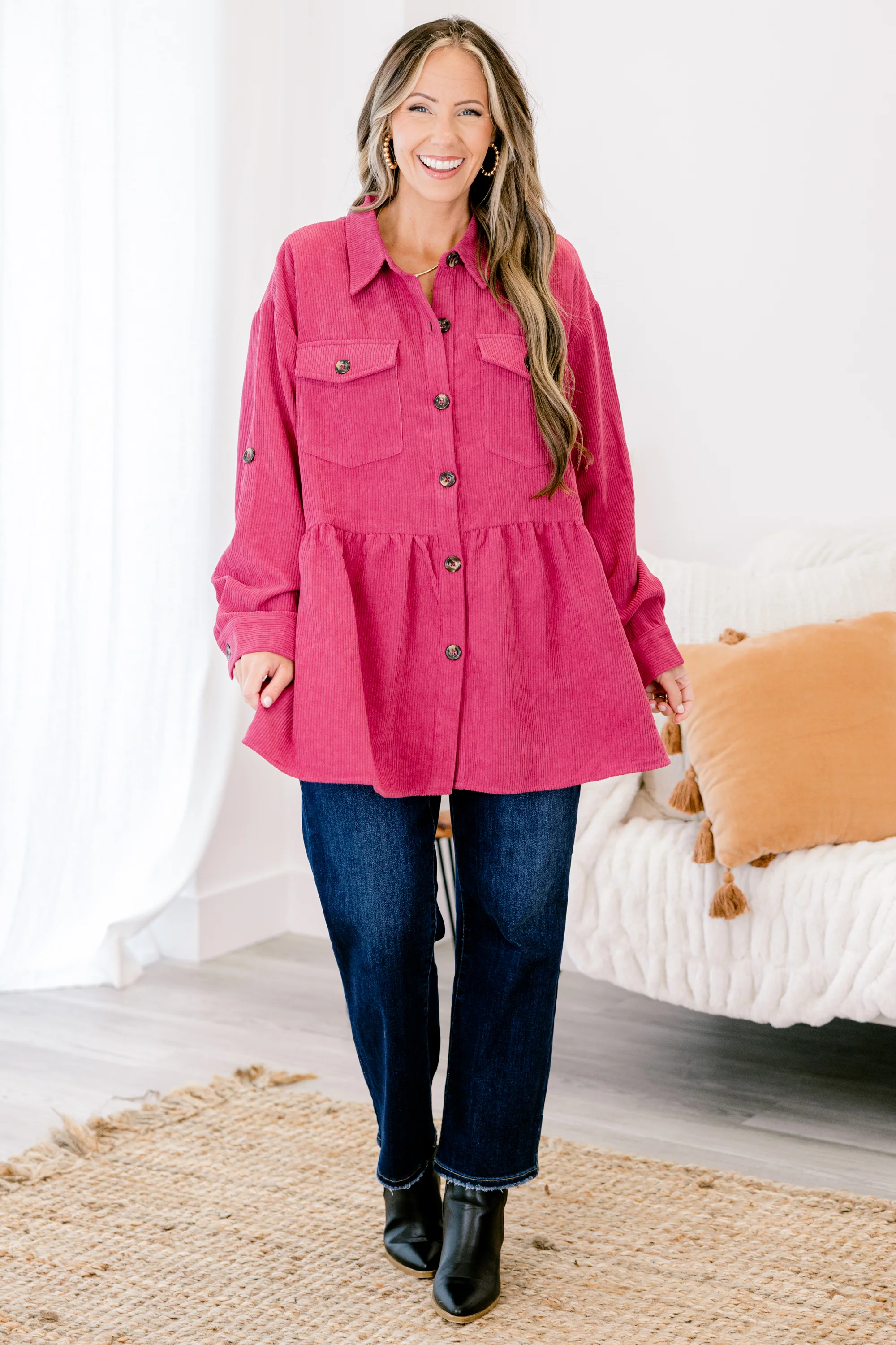 Love Without Limits Shacket, Magenta - Giverhouse