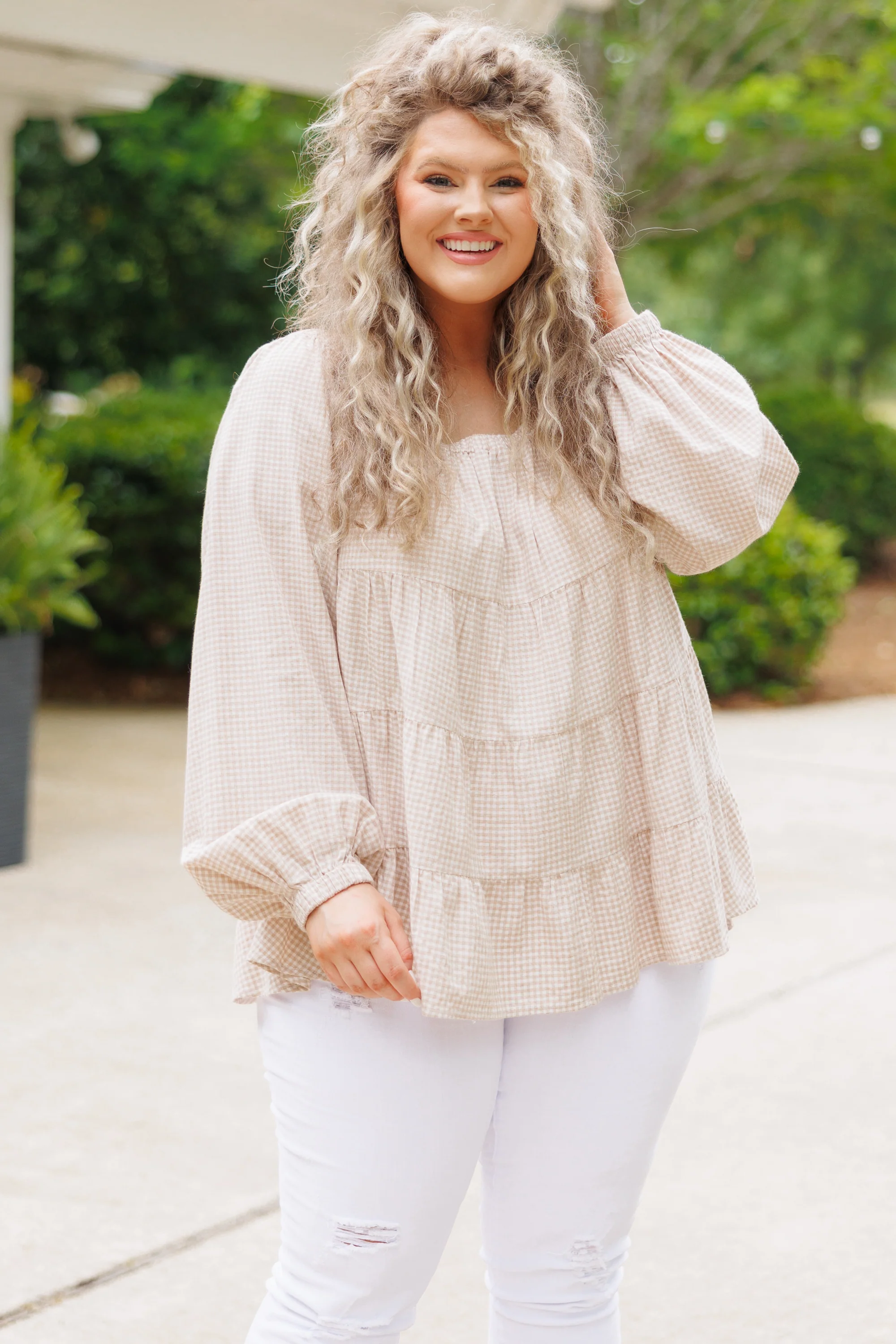 Shape Of Us Top, Taupe - Giverhouse