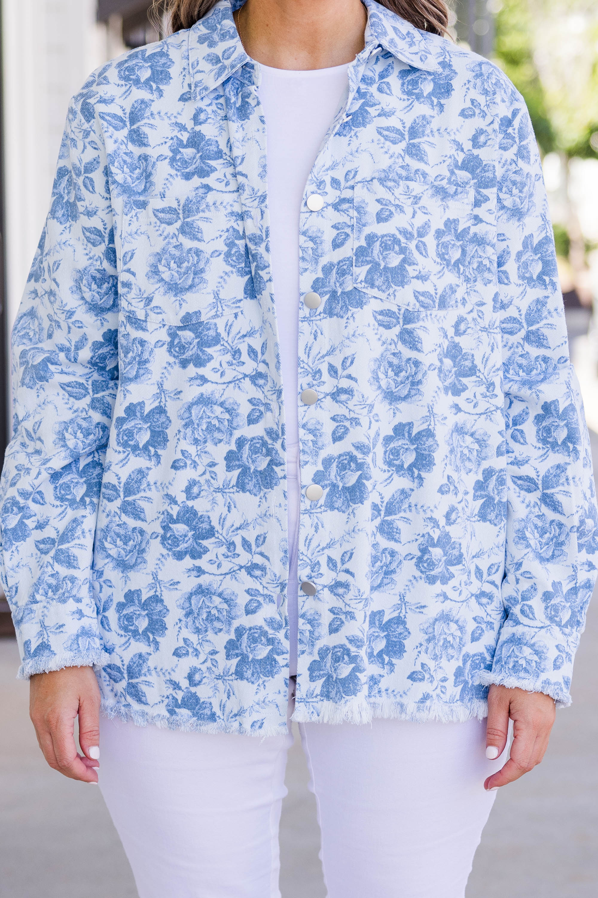 Rising Rose Jacket, Denim - Giverhouse