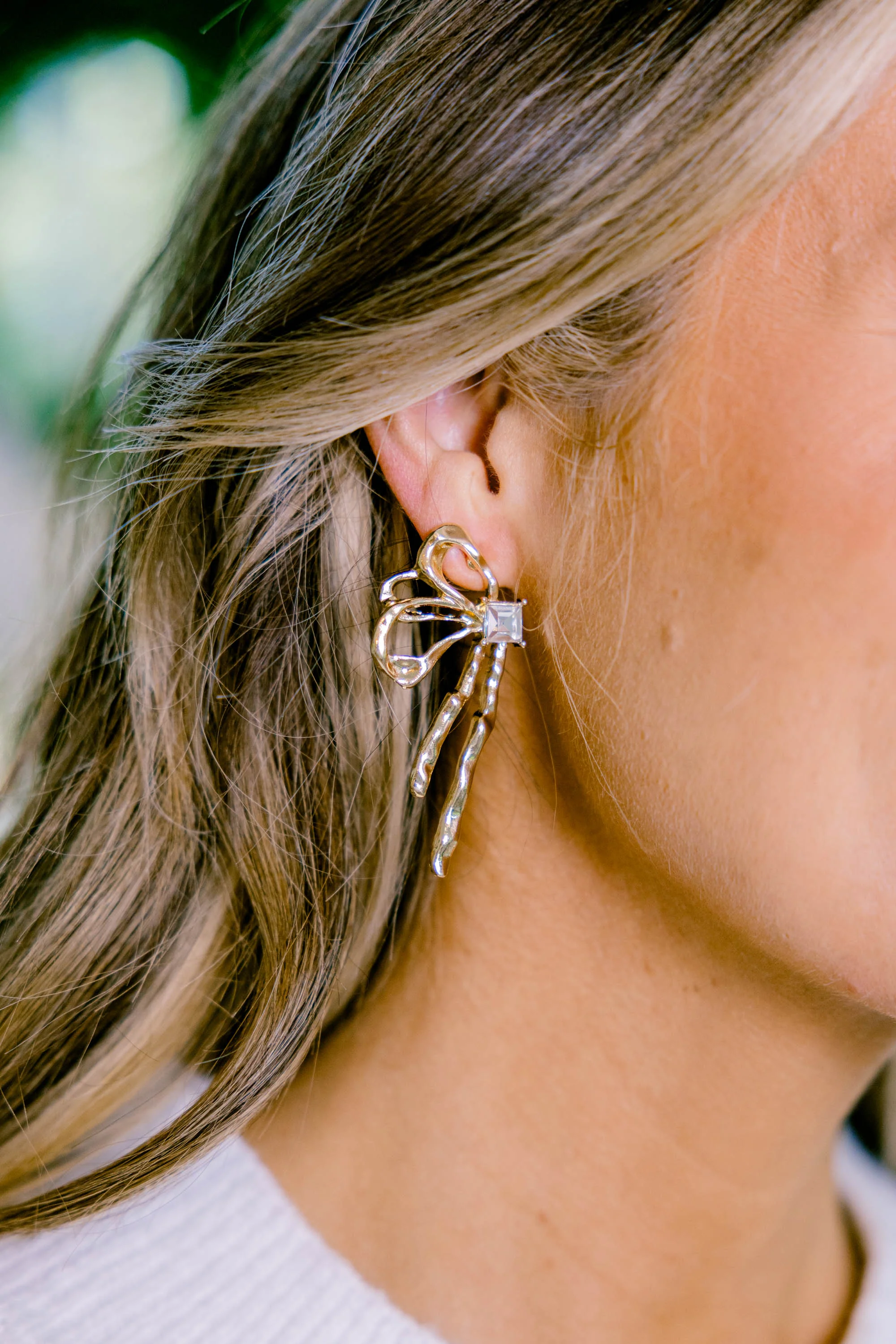 Darling Ribbons Earrings, Gold - Giverhouse