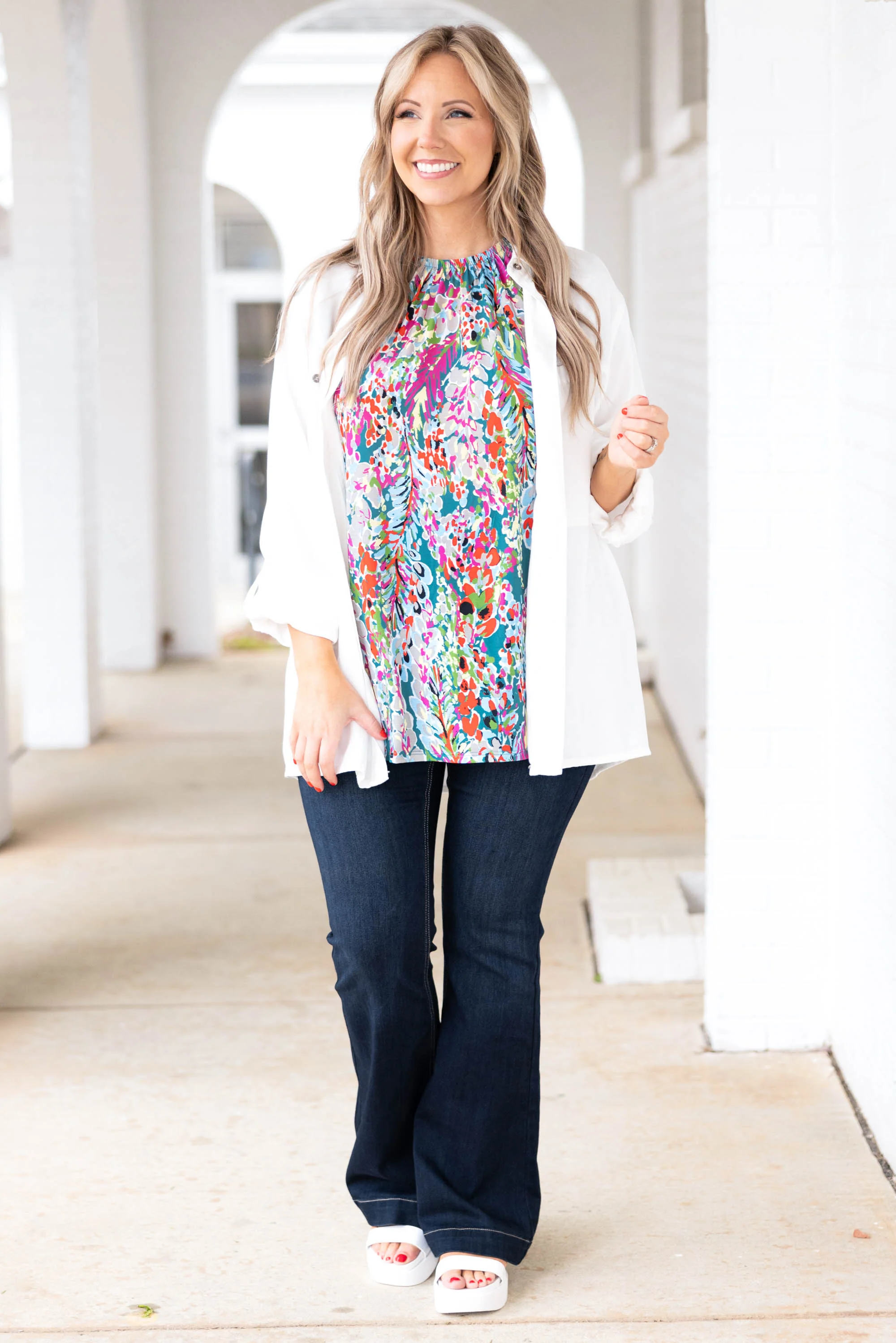 A Brand New Day Shacket, White - Giverhouse