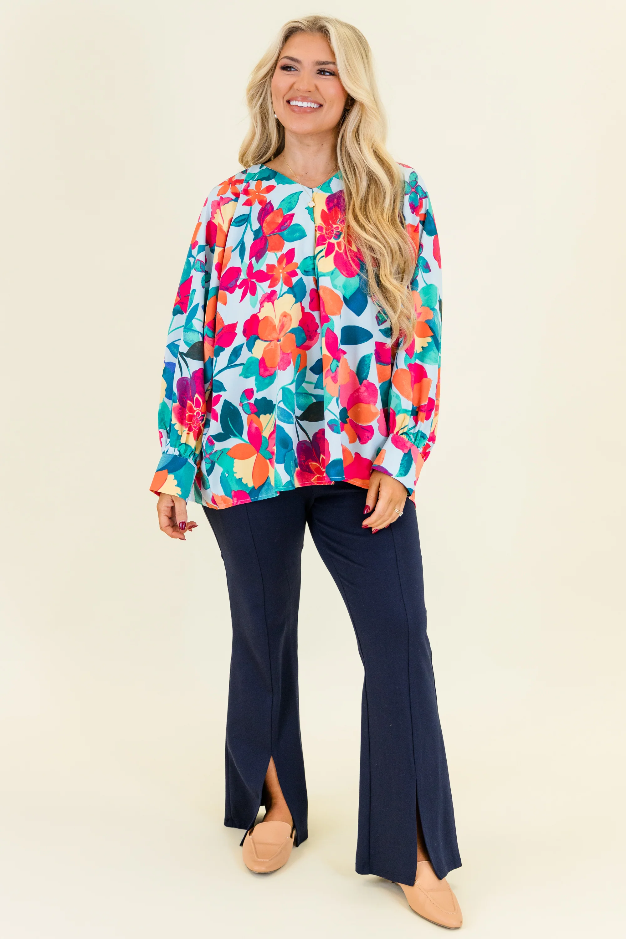Southern Sweetness Top, Blue-Multi - Giverhouse