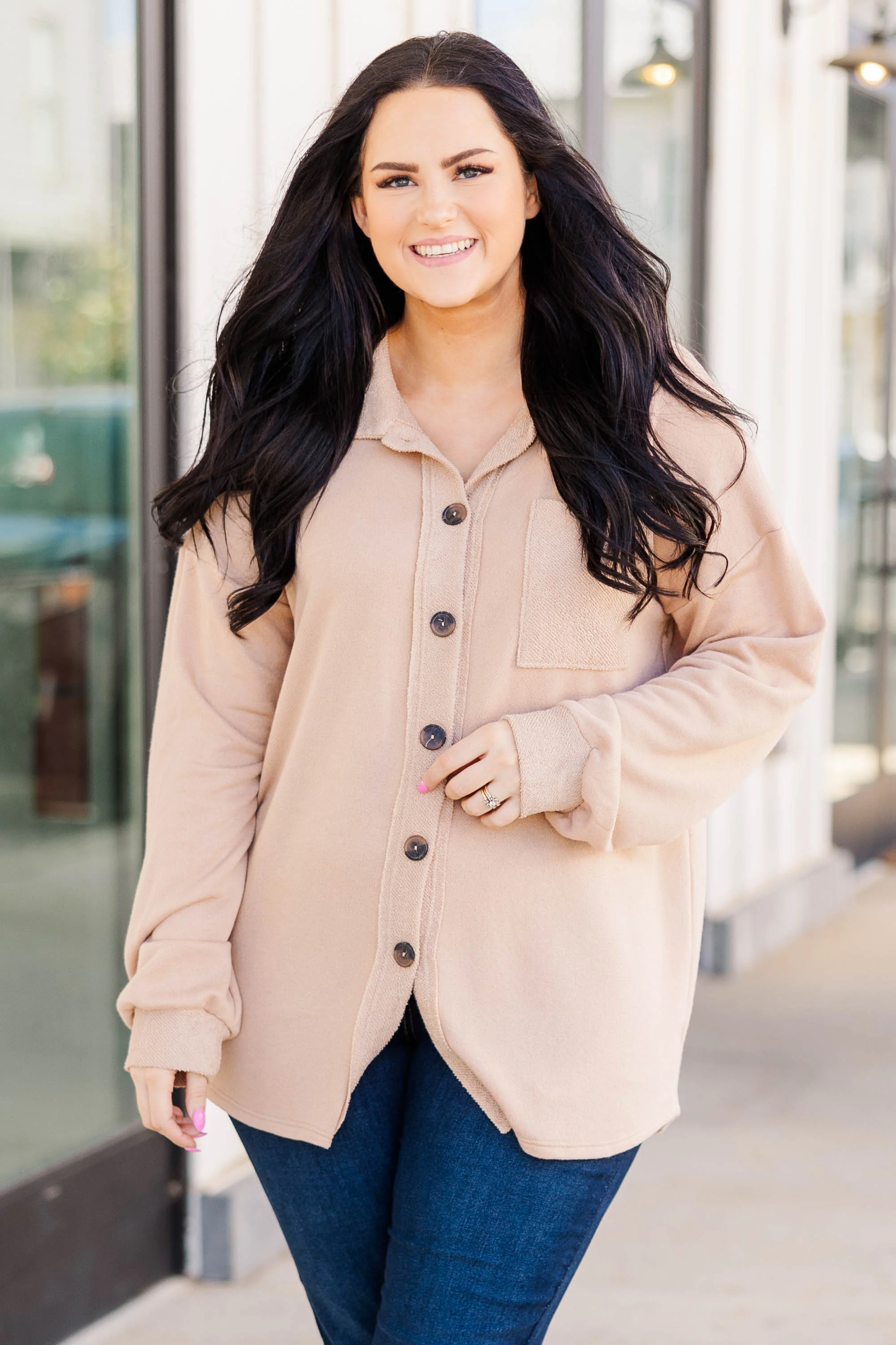 Memories I Can Use Top, Taupe - Giverhouse