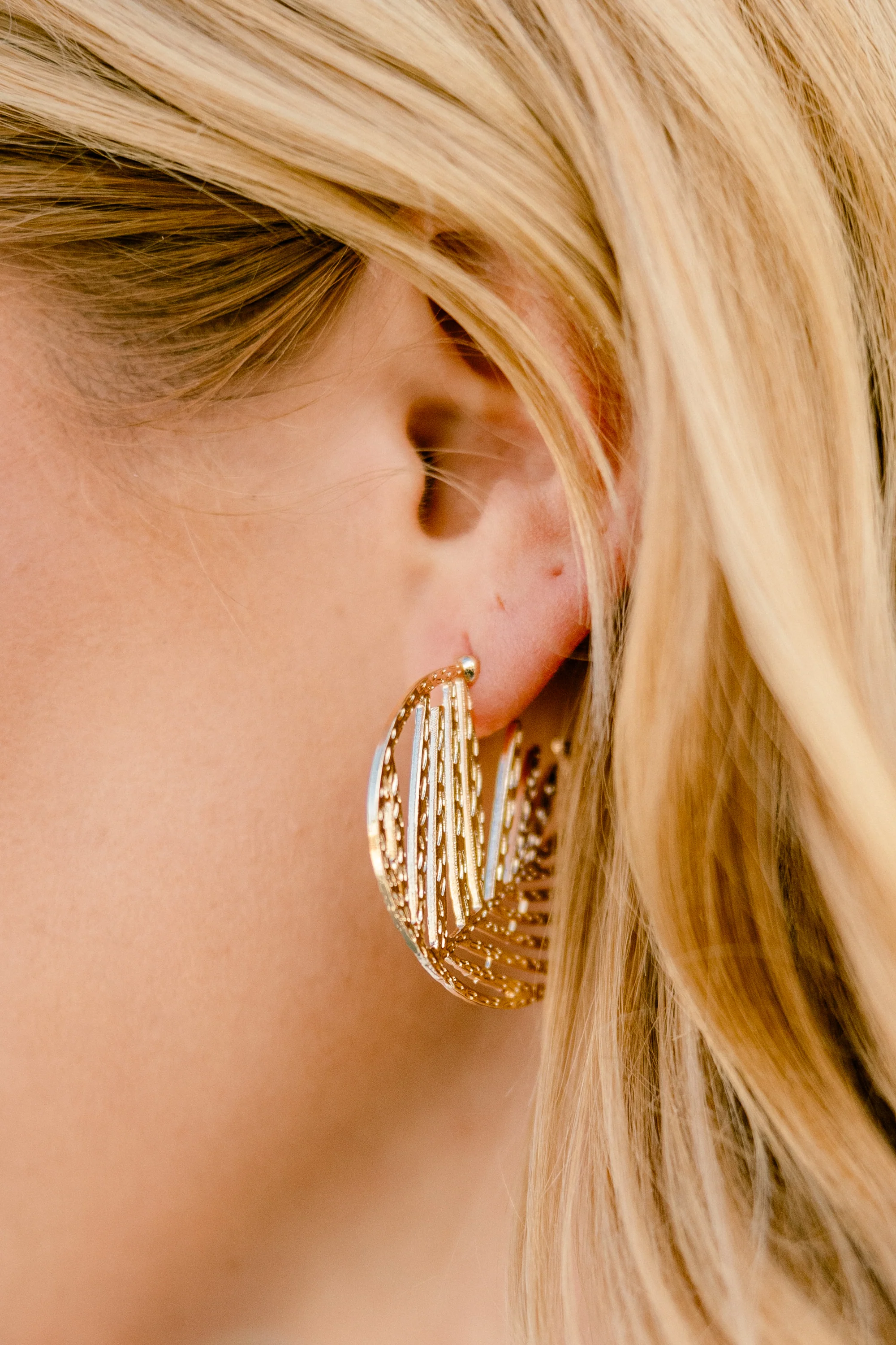 Island Link Earrings, Gold - Giverhouse