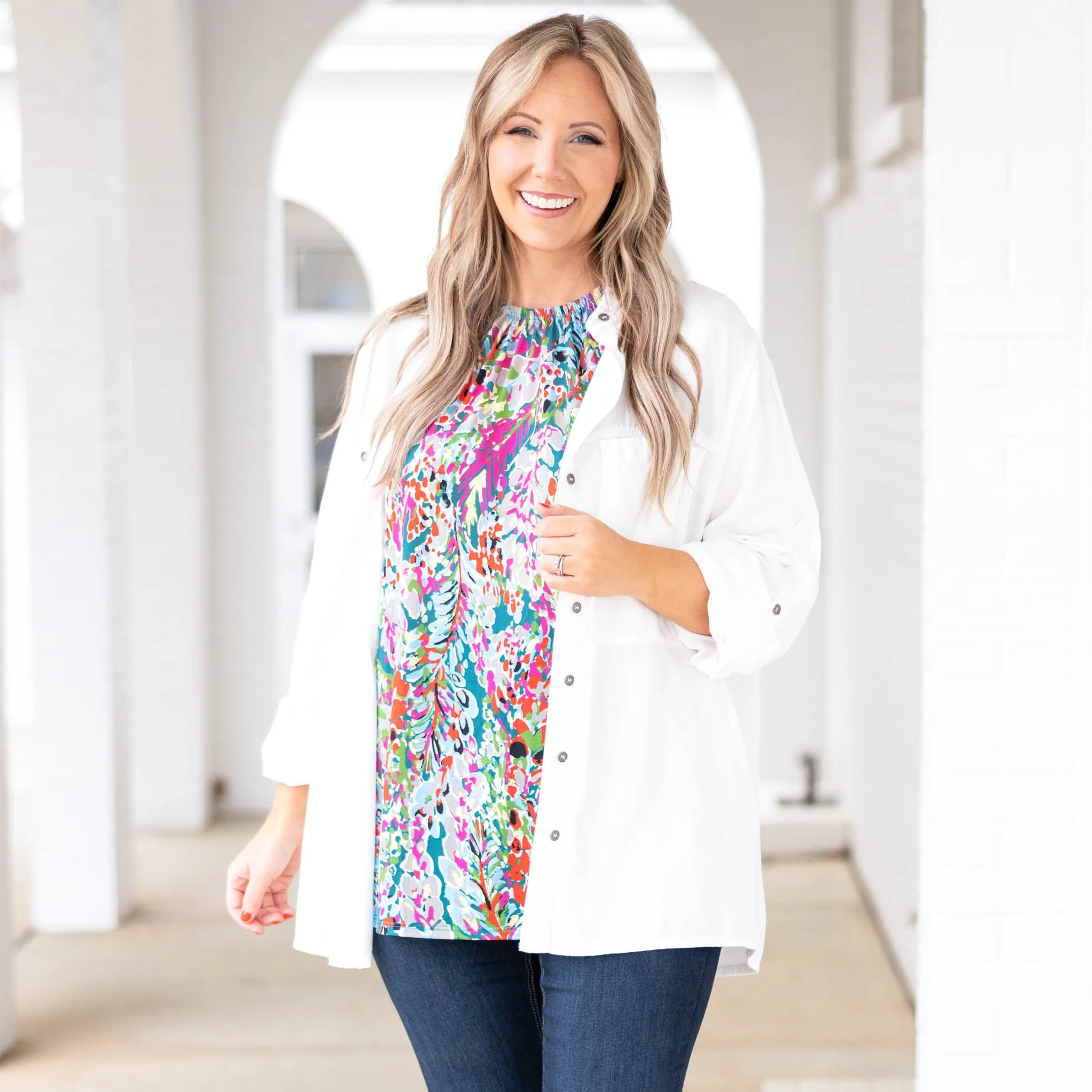 A Brand New Day Shacket, White - Giverhouse