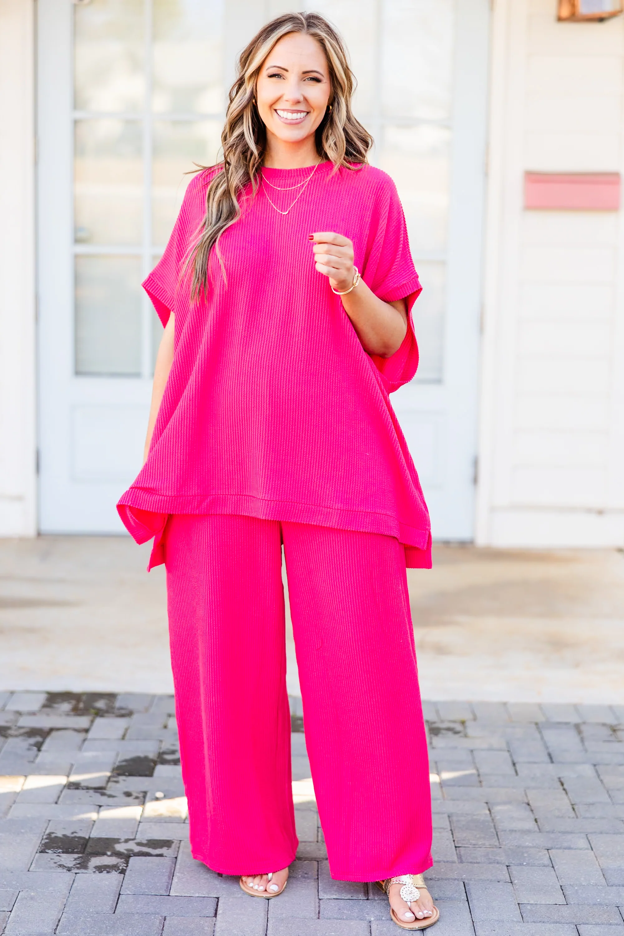 You Know Knit Pants, Hot Pink - Giverhouse