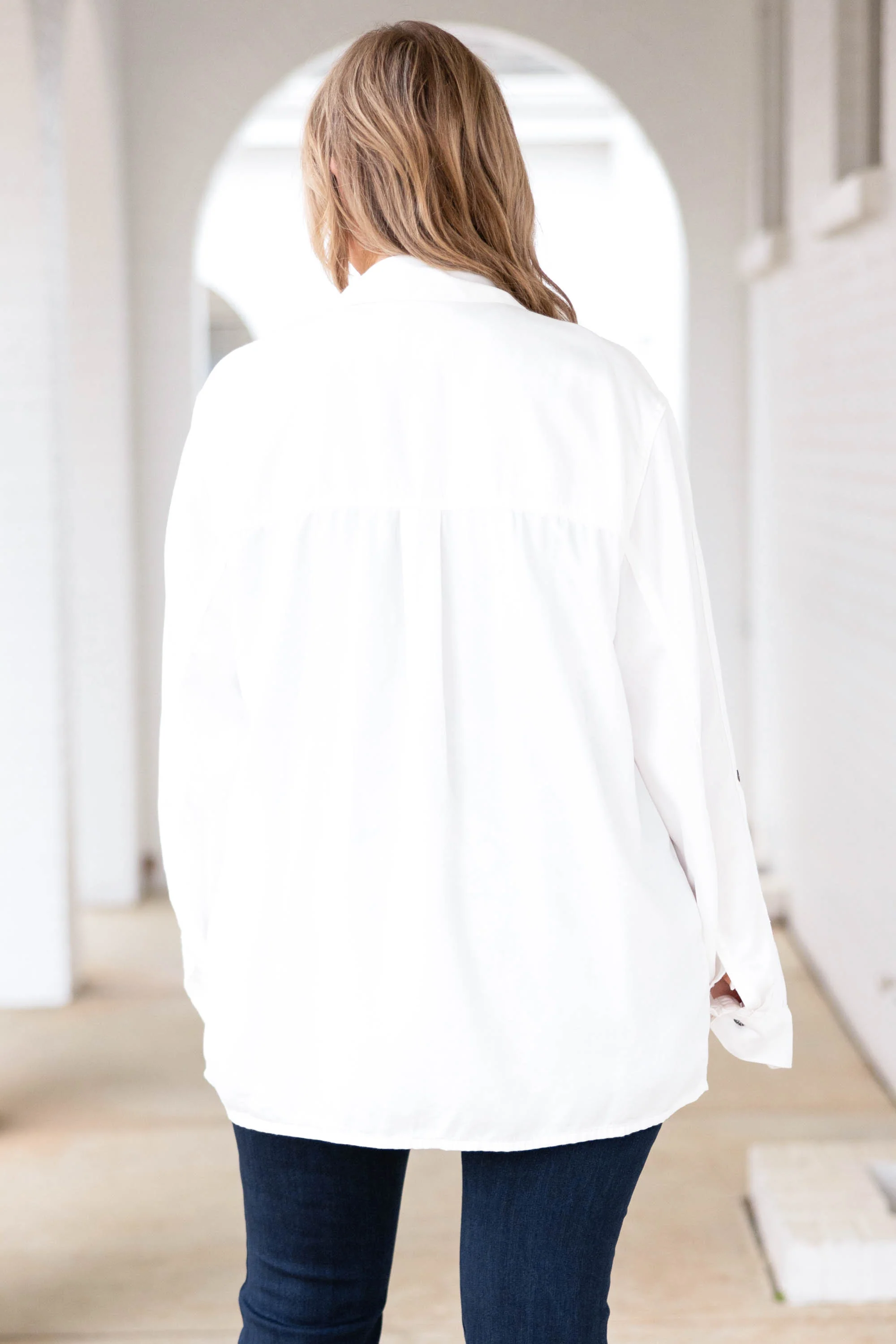 A Brand New Day Shacket, White - Giverhouse