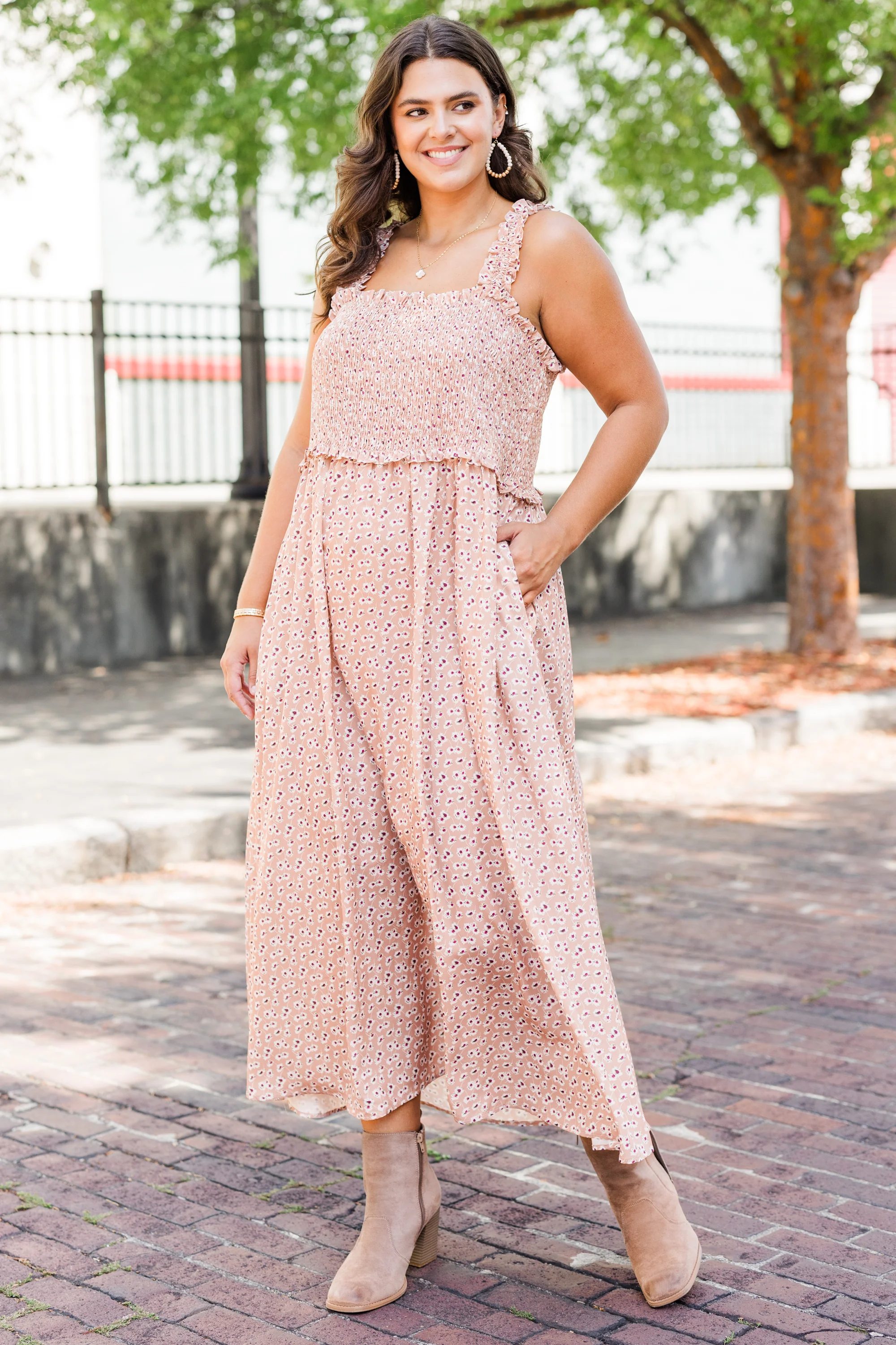 All I Need Is You Midi Dress, Taupe - Giverhouse
