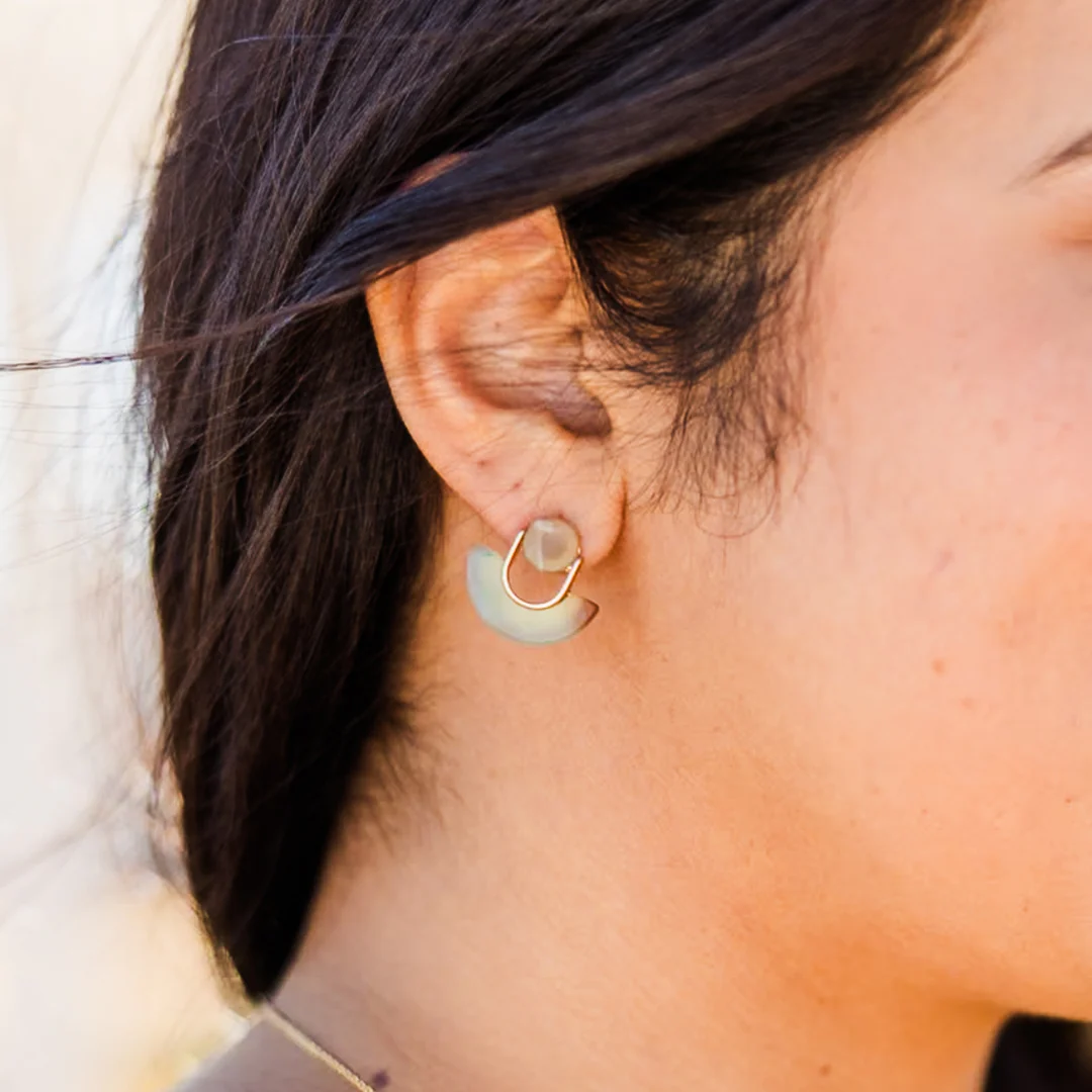 Pearl Kisses Earrings, Turquoise - Giverhouse