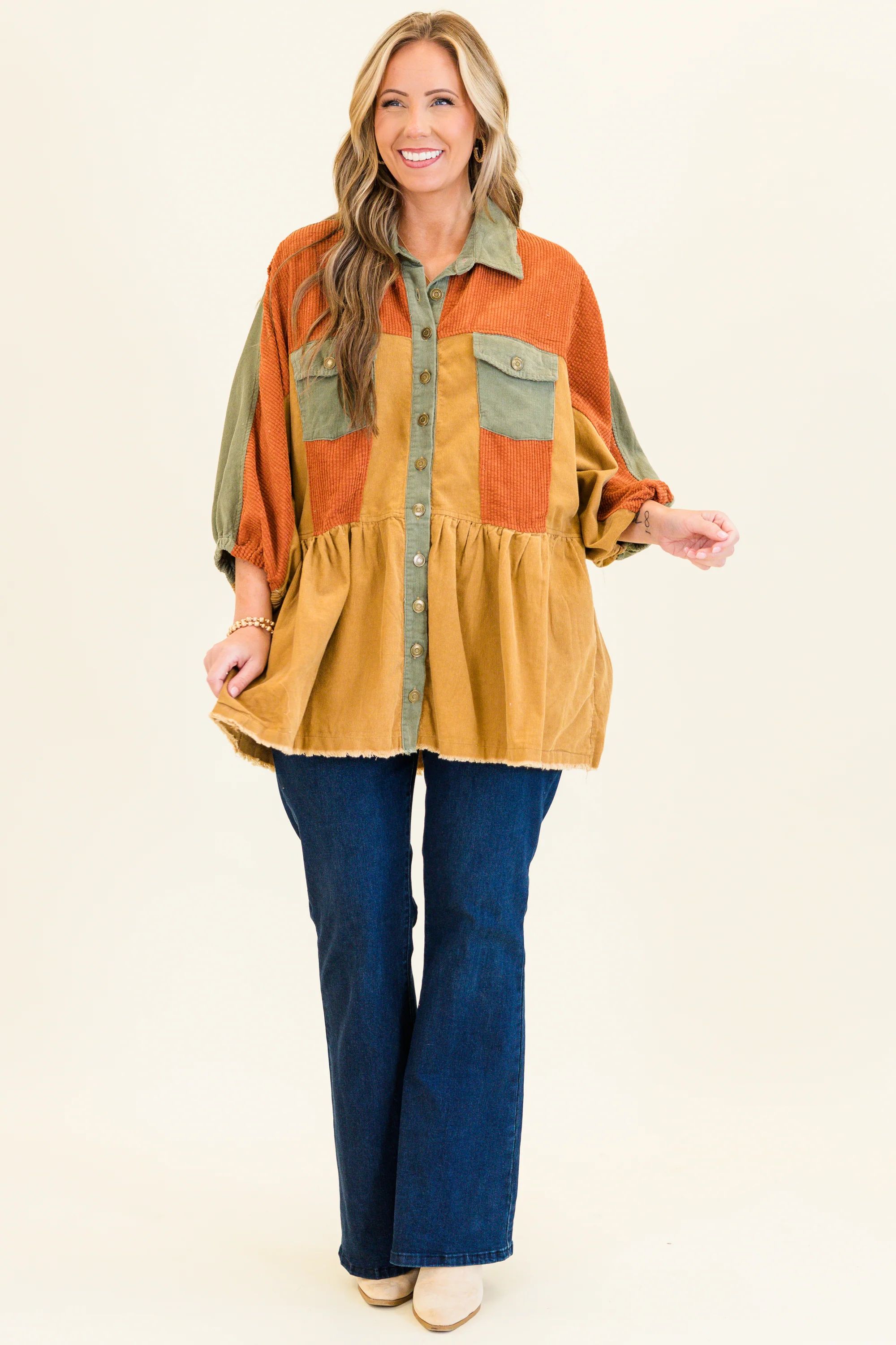 Harvest Hues Shacket, Rust Mix - Giverhouse