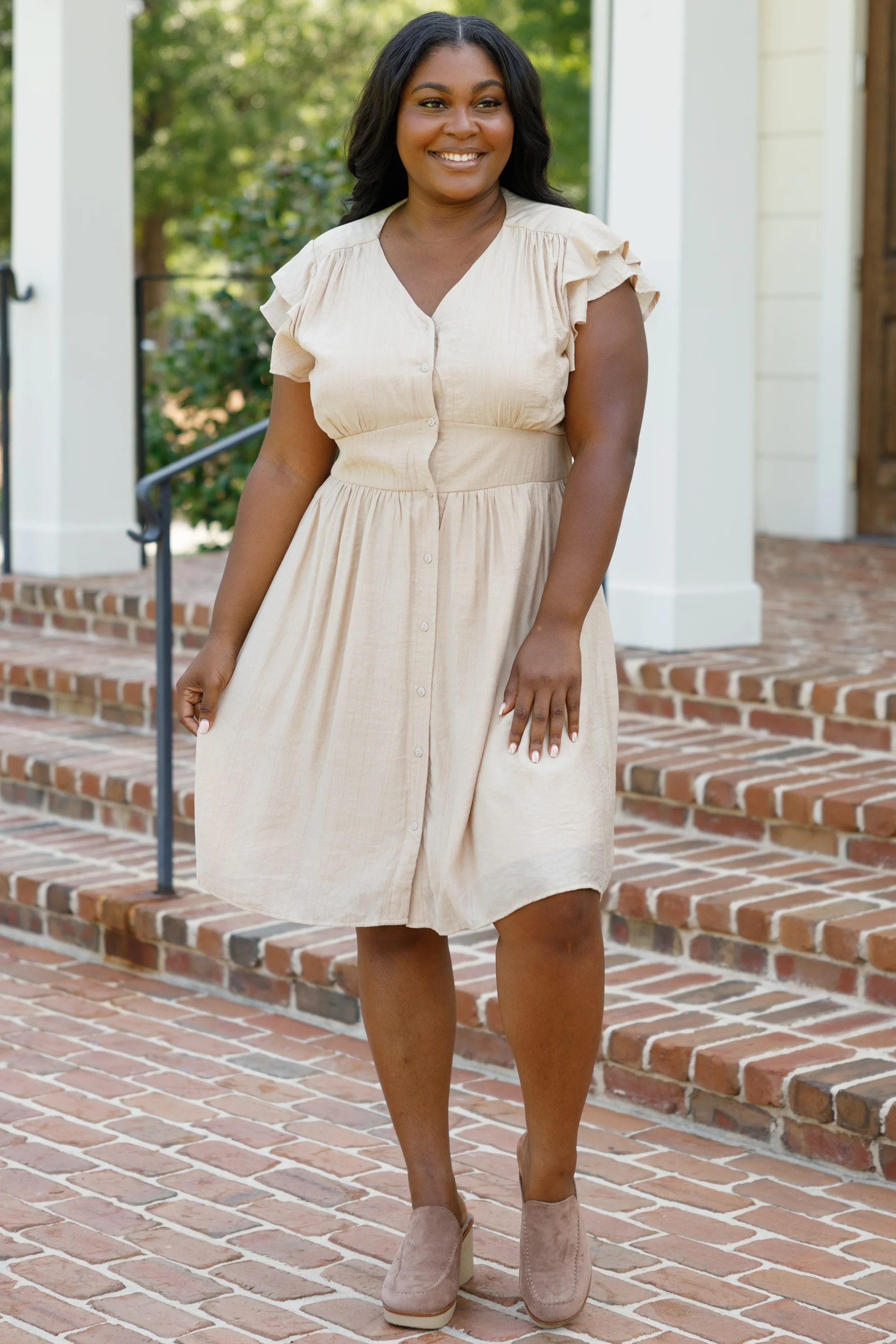 Nights Together Dress, Taupe - Giverhouse