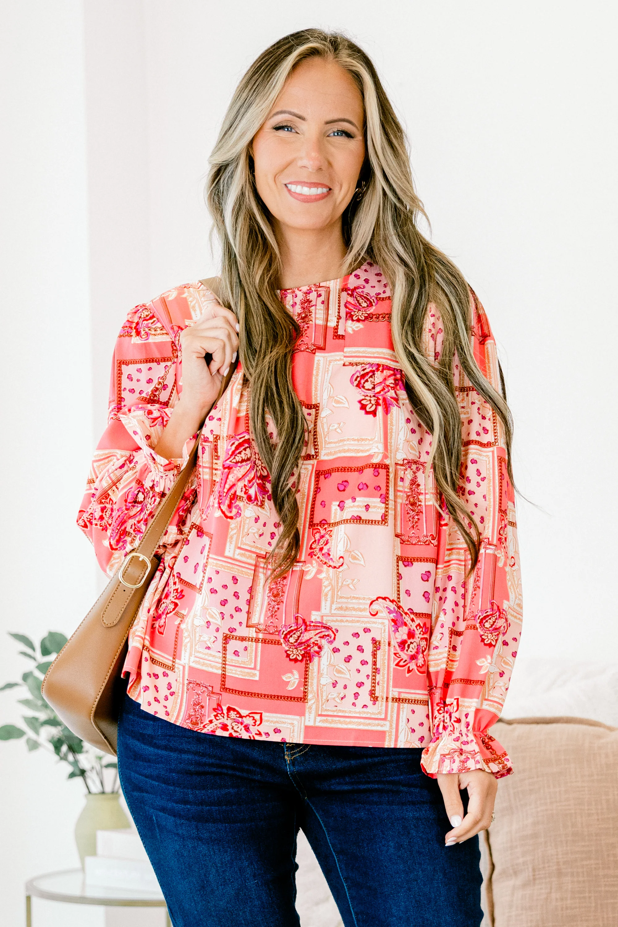 Wanderlust Journey Top, Pink-Red - Giverhouse