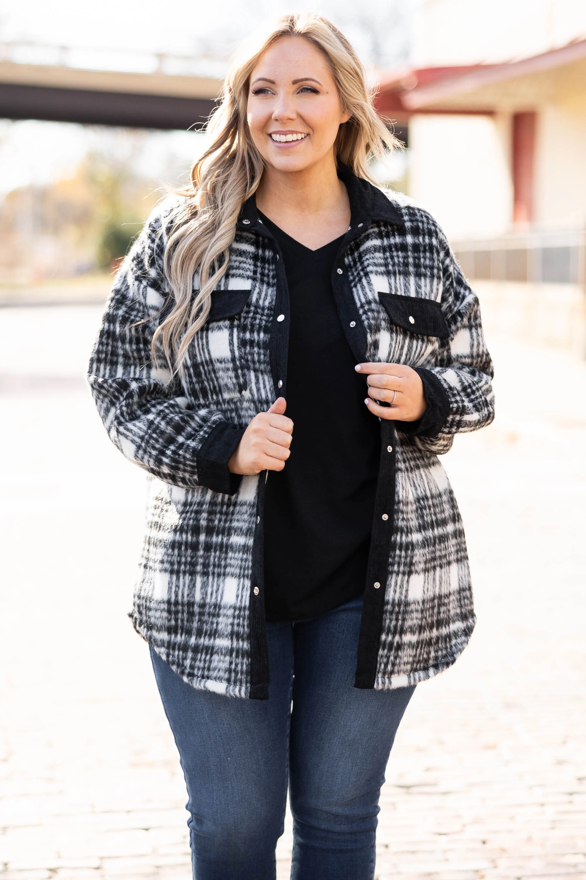 Staying Next To You Shacket, Black - Giverhouse