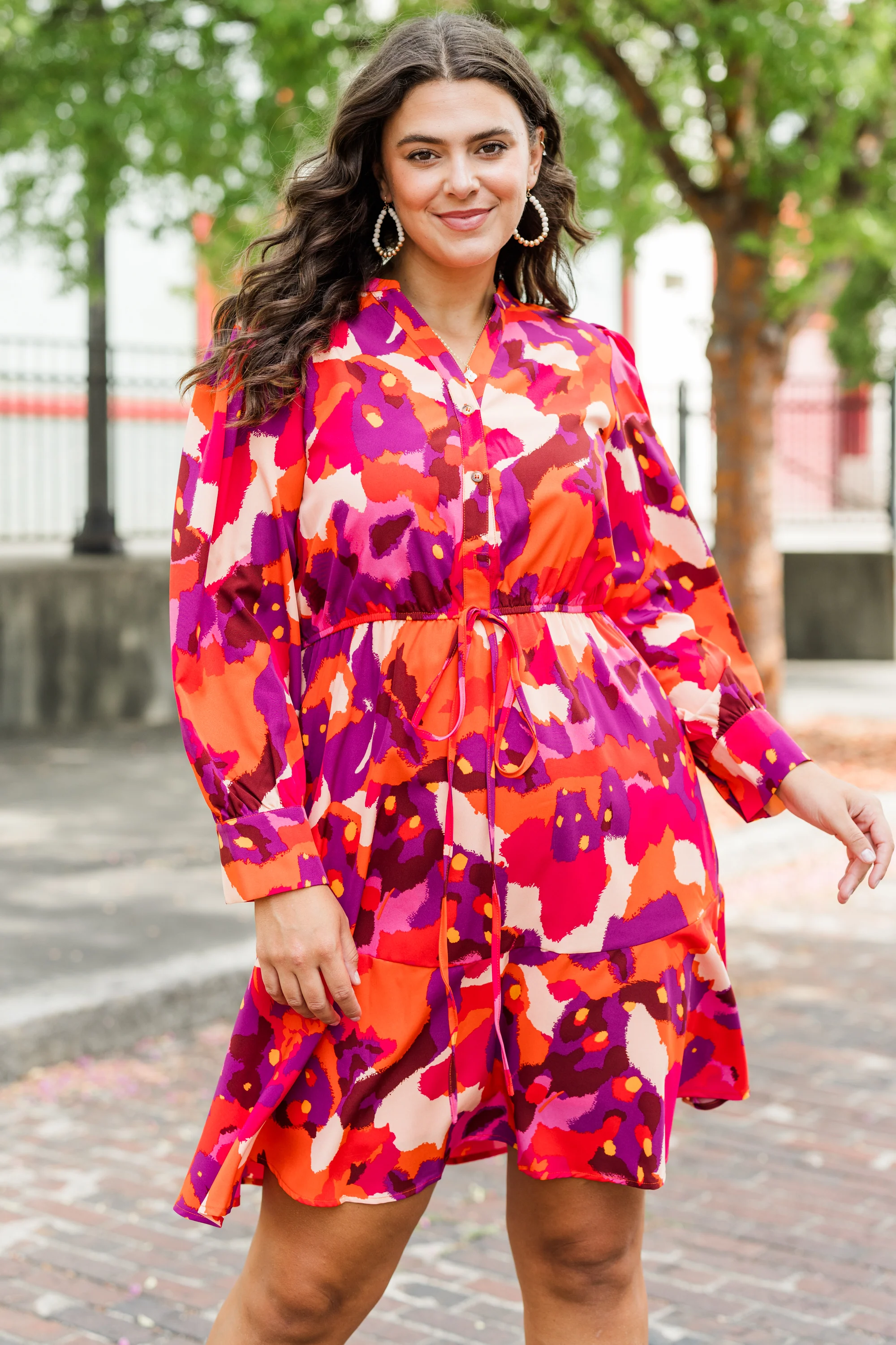 Touch Of Autumn Dress, Pink - Giverhouse