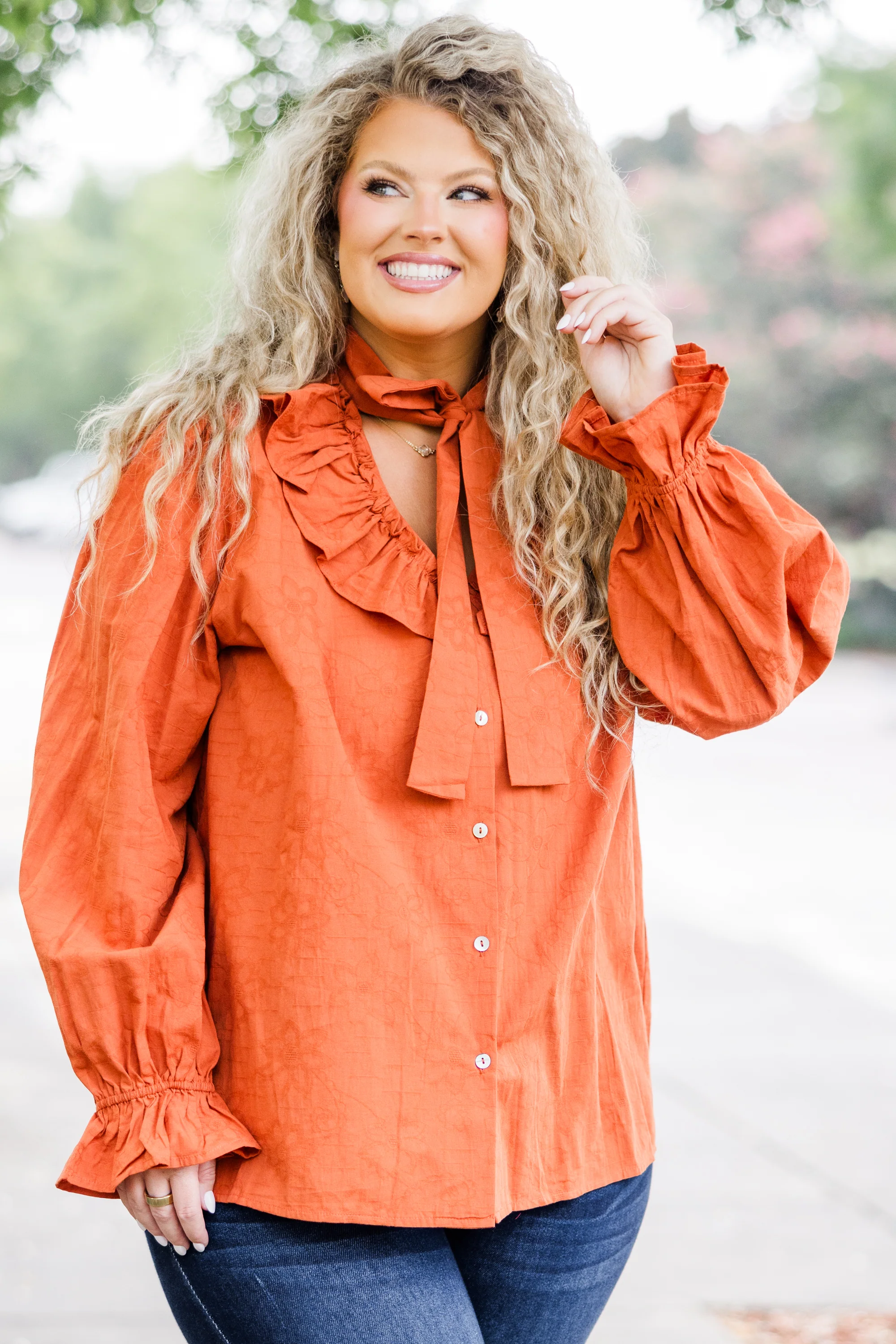 Gotcha Blouse, Rust - Giverhouse