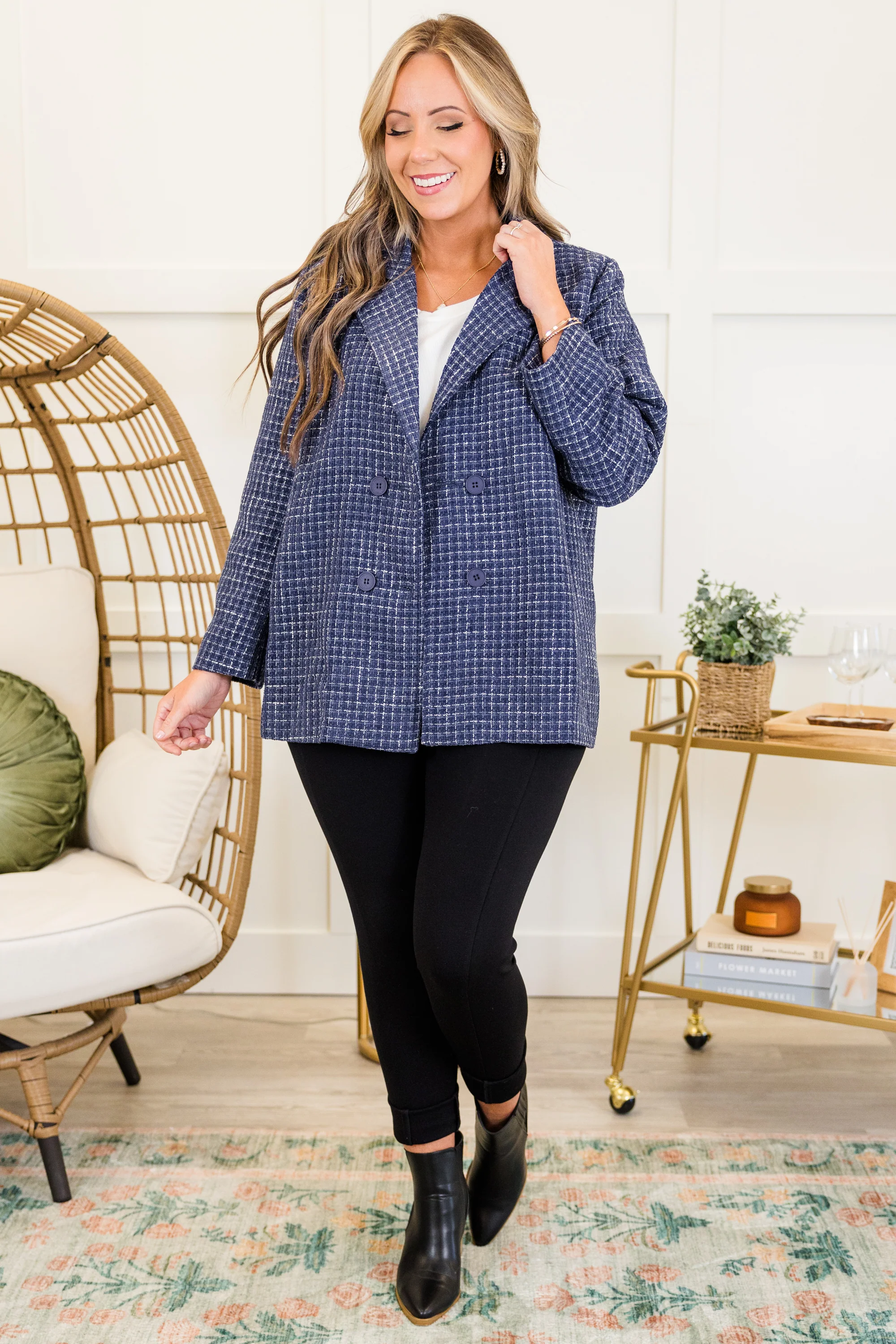 On My Way To Business Jacket, Navy - Giverhouse