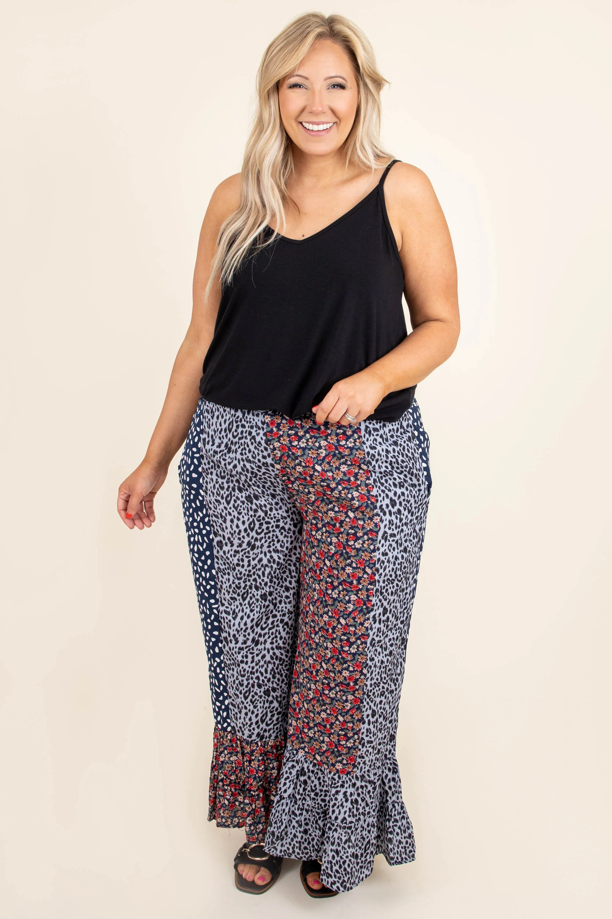 Poppy Strolls Pants, Navy Mix - Giverhouse